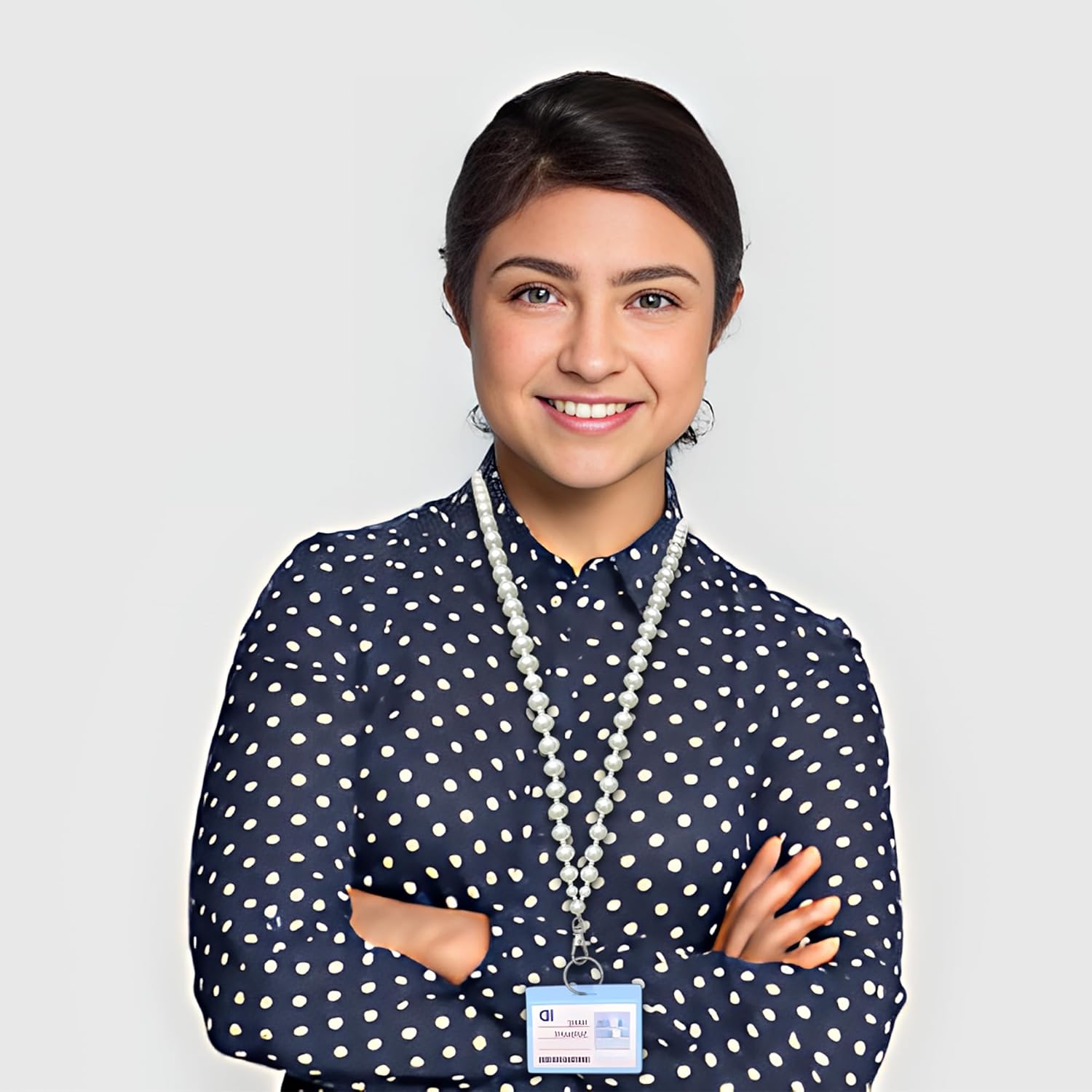 Pearls Beaded Lanyard for Women, ID Badge Holder, Stylish Keychain, Teacher Accessory - Image 3