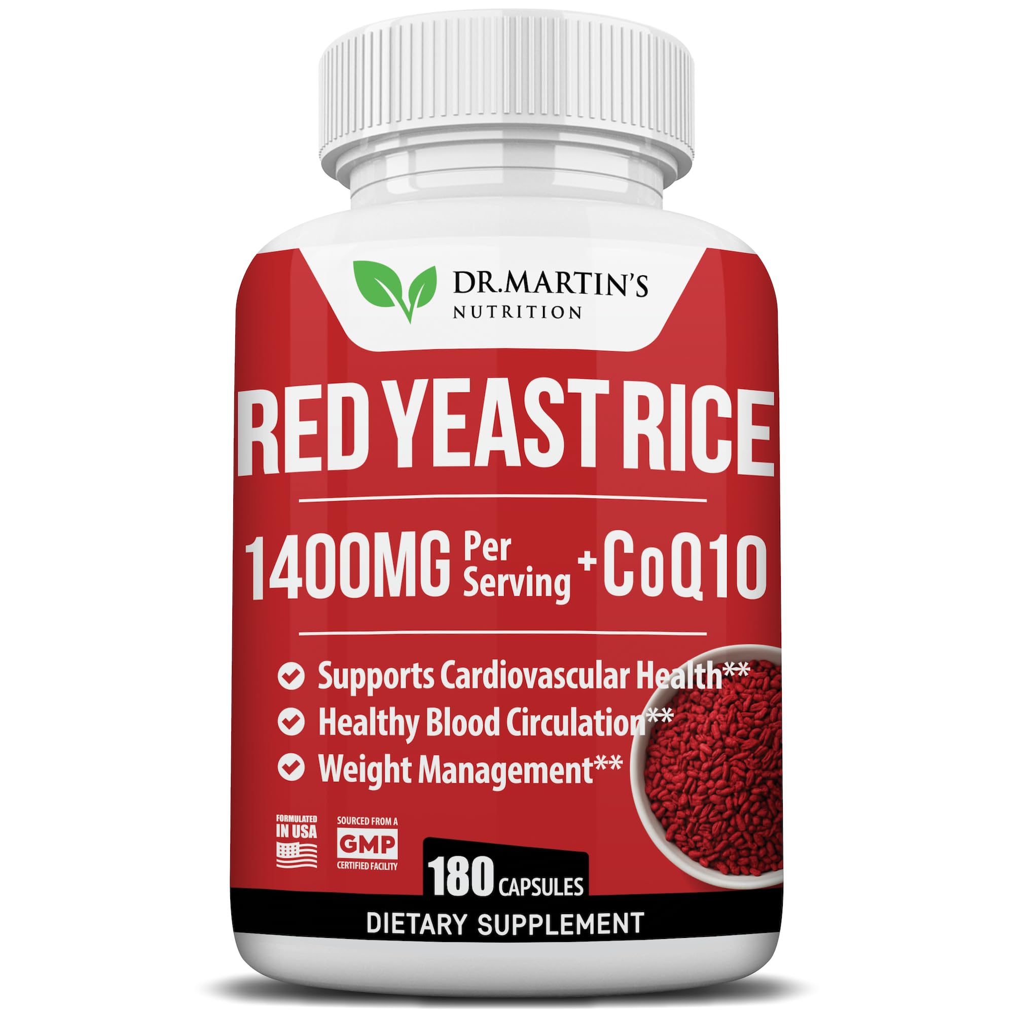 DR MARTIN'S NUTRITION 1400mg Red Yeast Rice + CoQ10