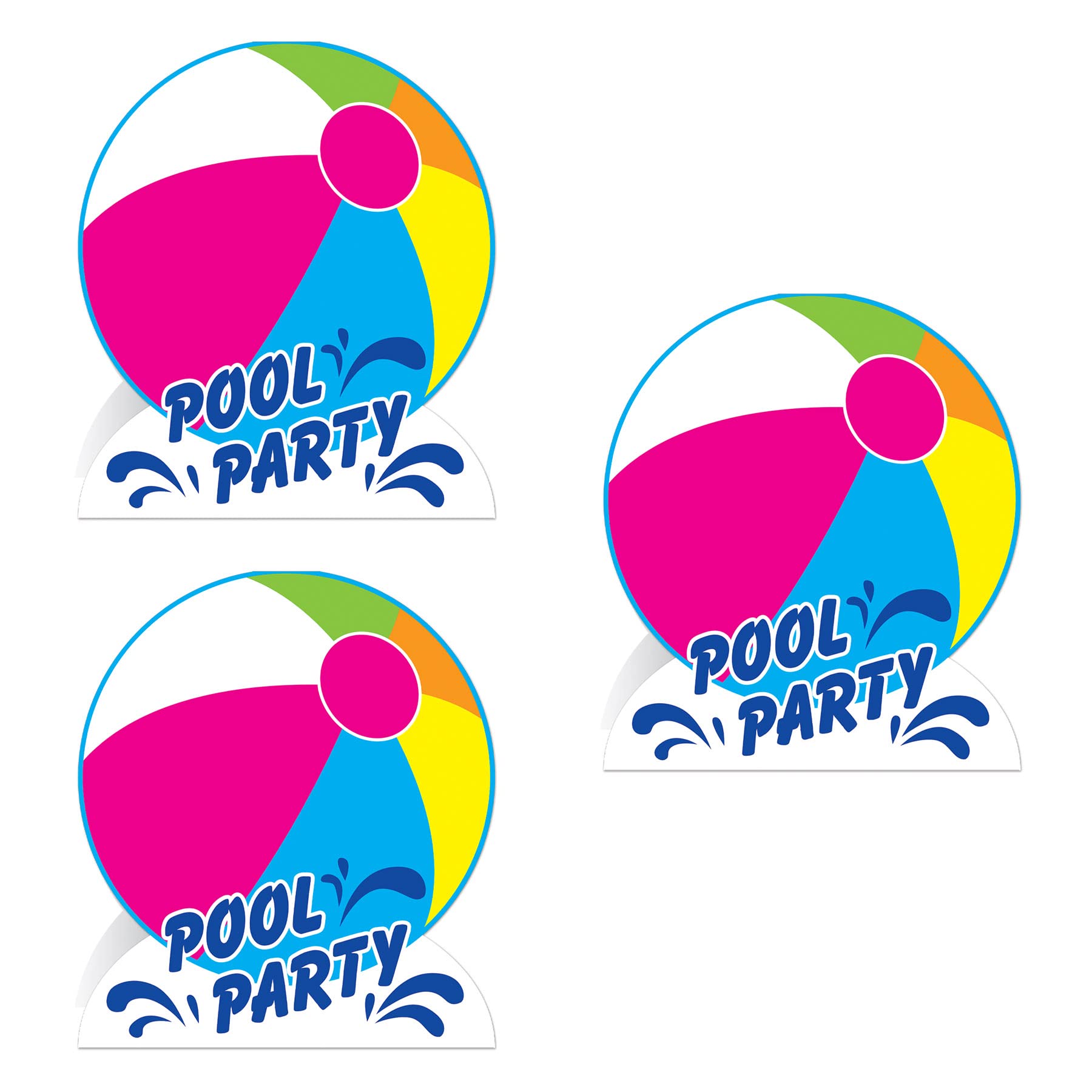Centres de table tridimensionnels papier multicolore fête piscine Beistle