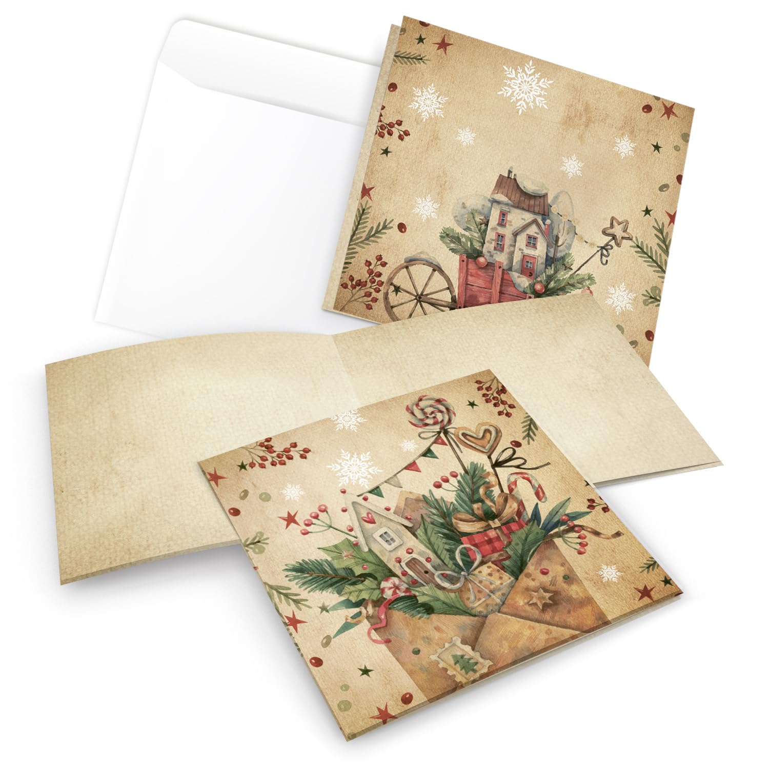 Logbuch-Verlag Biglietti Natale Con Renne - 10 Carte Con Buste E
