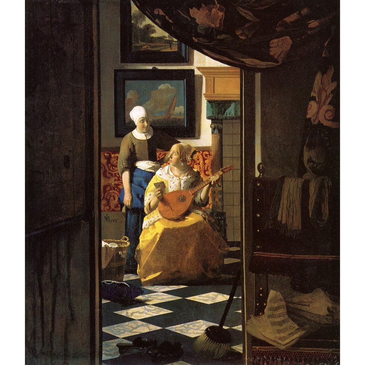 Toile Vermeer La lettre d'amour cadeau pendaison de cremaillere