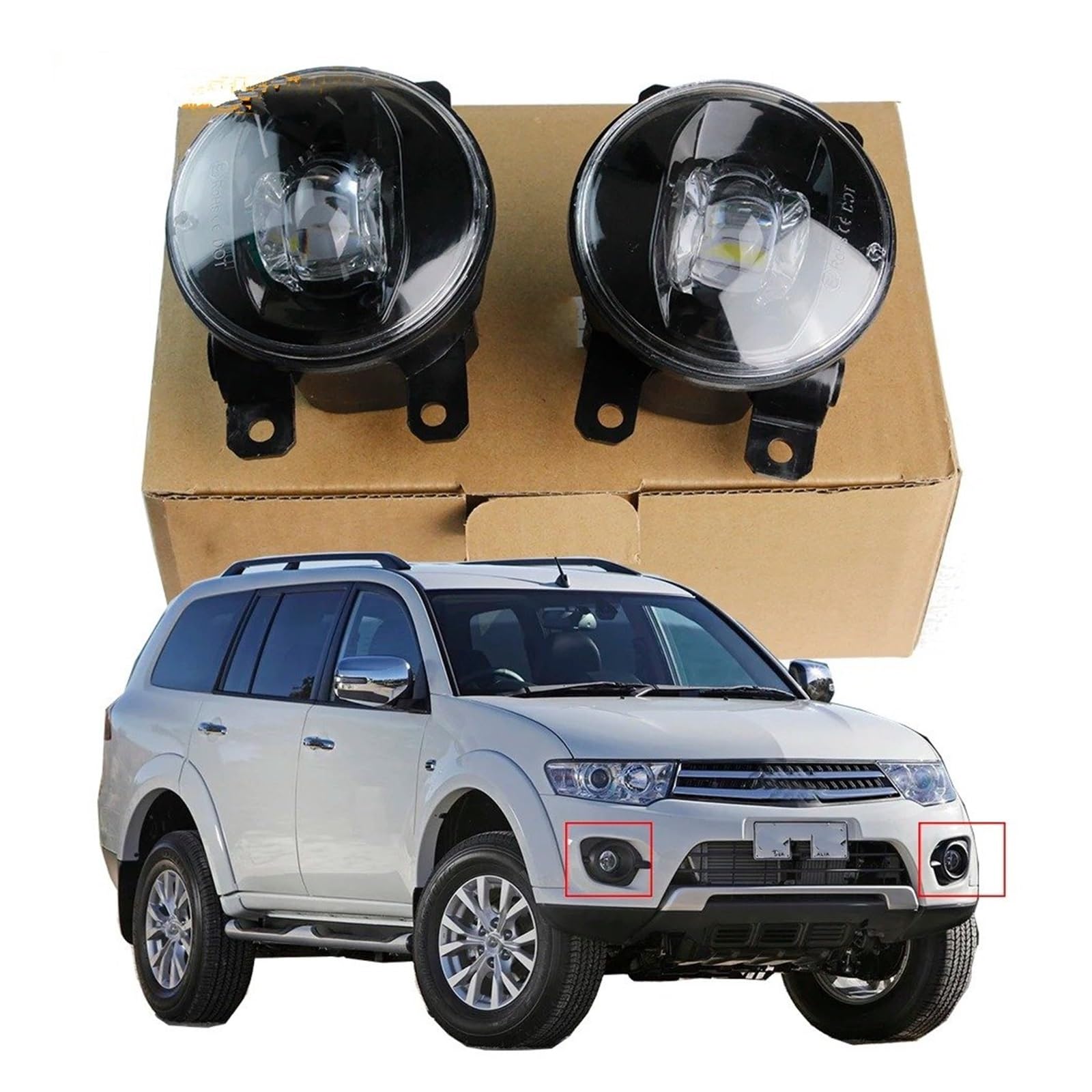 Faro Delantero Luz Antiniebla Lente LED Para Mitsubishi Para Challenger Para Nativa Para Pajero Para Dakar 2008-2015 Parachoques Delantero Coche Lámpara Canbus H11 Faros Antiniebla