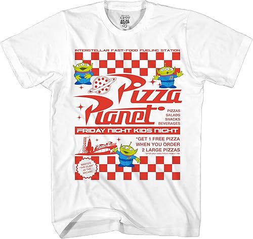 Miniatura 2 de Disney Pixar Toy Story Pizza Planet Take Out Flyer Disneyland World Tee Funny Humor Camiseta gráfica para hombre