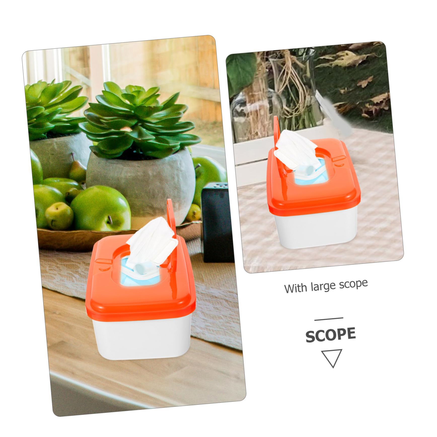 Contenedor de Toallitas Húmedas Color Aleatorio de Plástico para Bebés 2 Unidades Naranja, Ligero y Portátil Adecuado para Baño y Sala de Estar