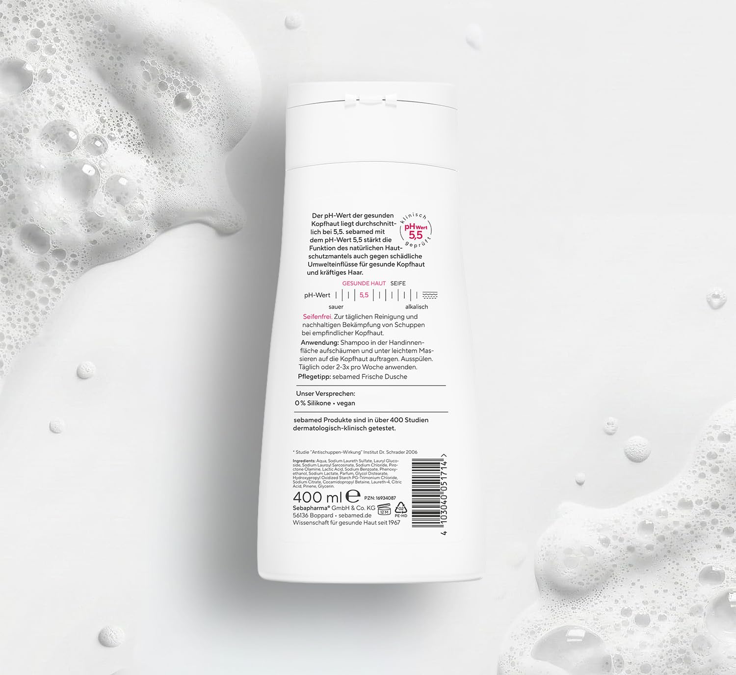 Sebamed Anti-Schuppen Shampoo 400 ml, bis zu 95% weniger Schuppen nach nur 4 Wochen, für normales Haar, zur täglichen Haarwäsche geeignet… – Ansicht 2