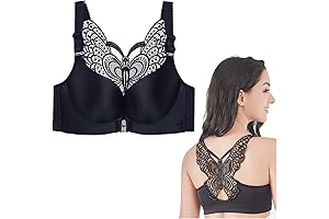 Sensuous Butterfly Embroidery Front Closure Wireless Bra