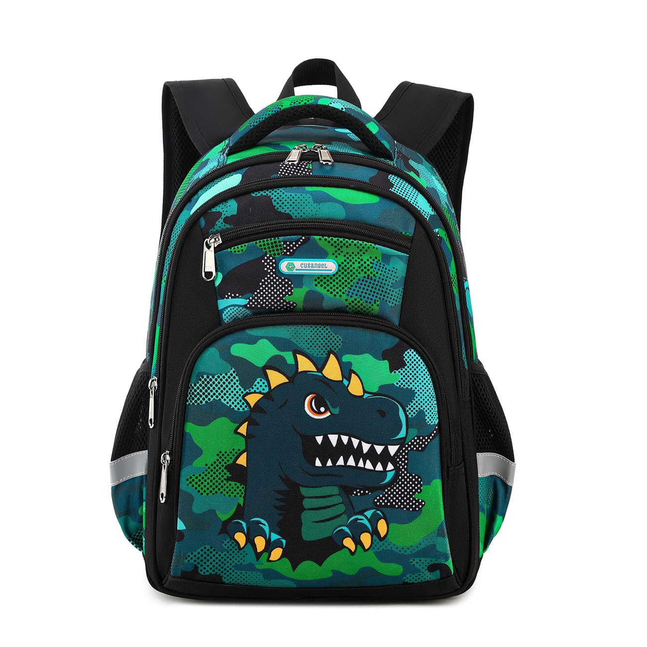 Cusangel Backpack for Boys Girls School Bookbags,Kindergarten Elementary Middle School Lightweight Waterproof Multifunctional Large Capacity for Backpack (16 inch Dinosaur Fun Prints)