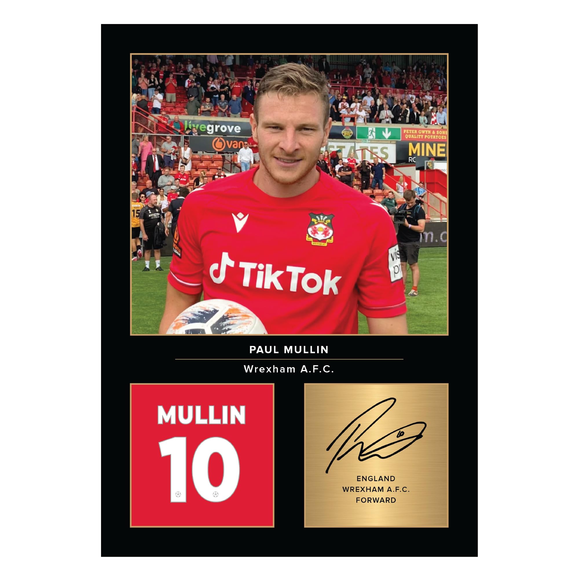 Sponsored Ad – Icons Wall Art Paul Mullin Signed A4 Printed Photo Picture Display Gift For Wrexham Fans Digitally Reproduced Signature Unframed