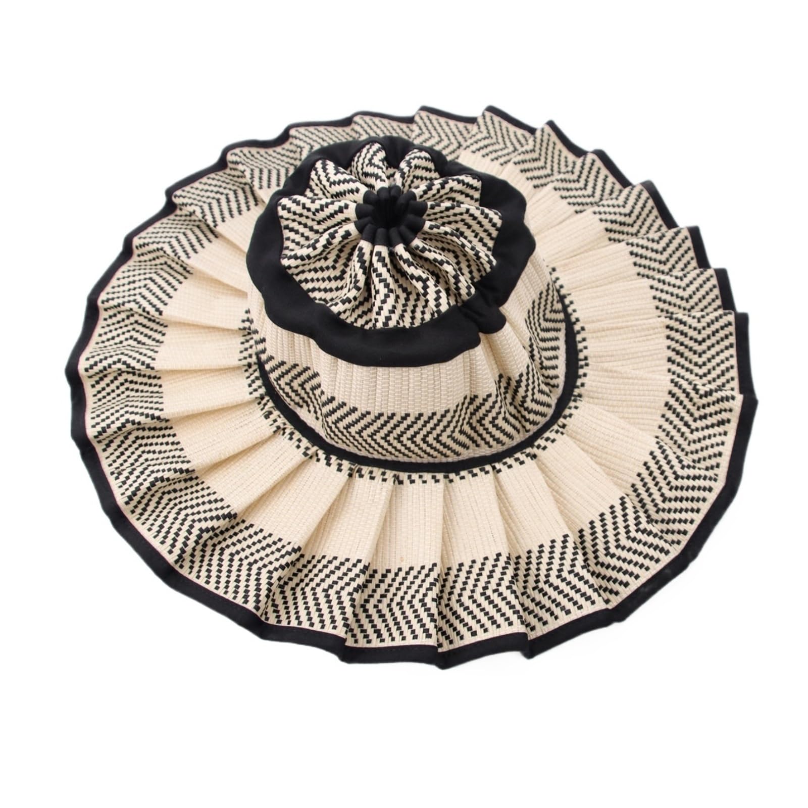 Cappello di Paglia Versatile da Donna: Pieghevole, Facile da trasportare, Protezione Solare, Design con Cinturino Plissettato per Primavera ed Estate