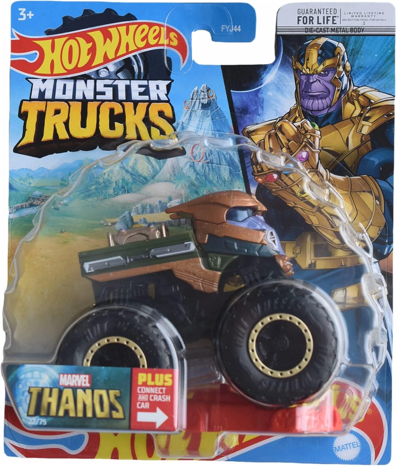 Hot Wheels Monster Trucks Thanos, Plus Connect and Crash Car 22/75