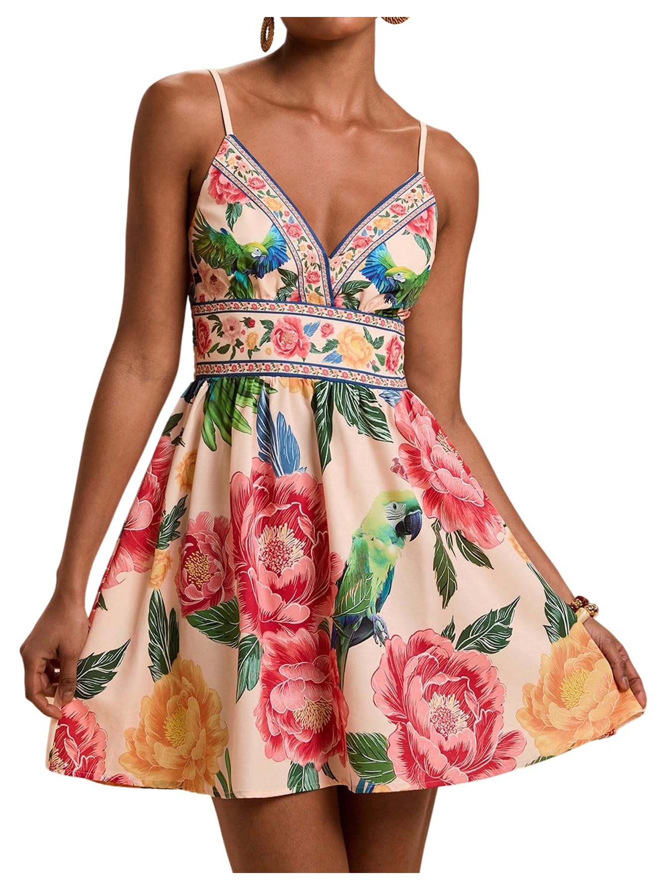 Hawaiian Tropical Dresses for Women Floral Summer Sundress