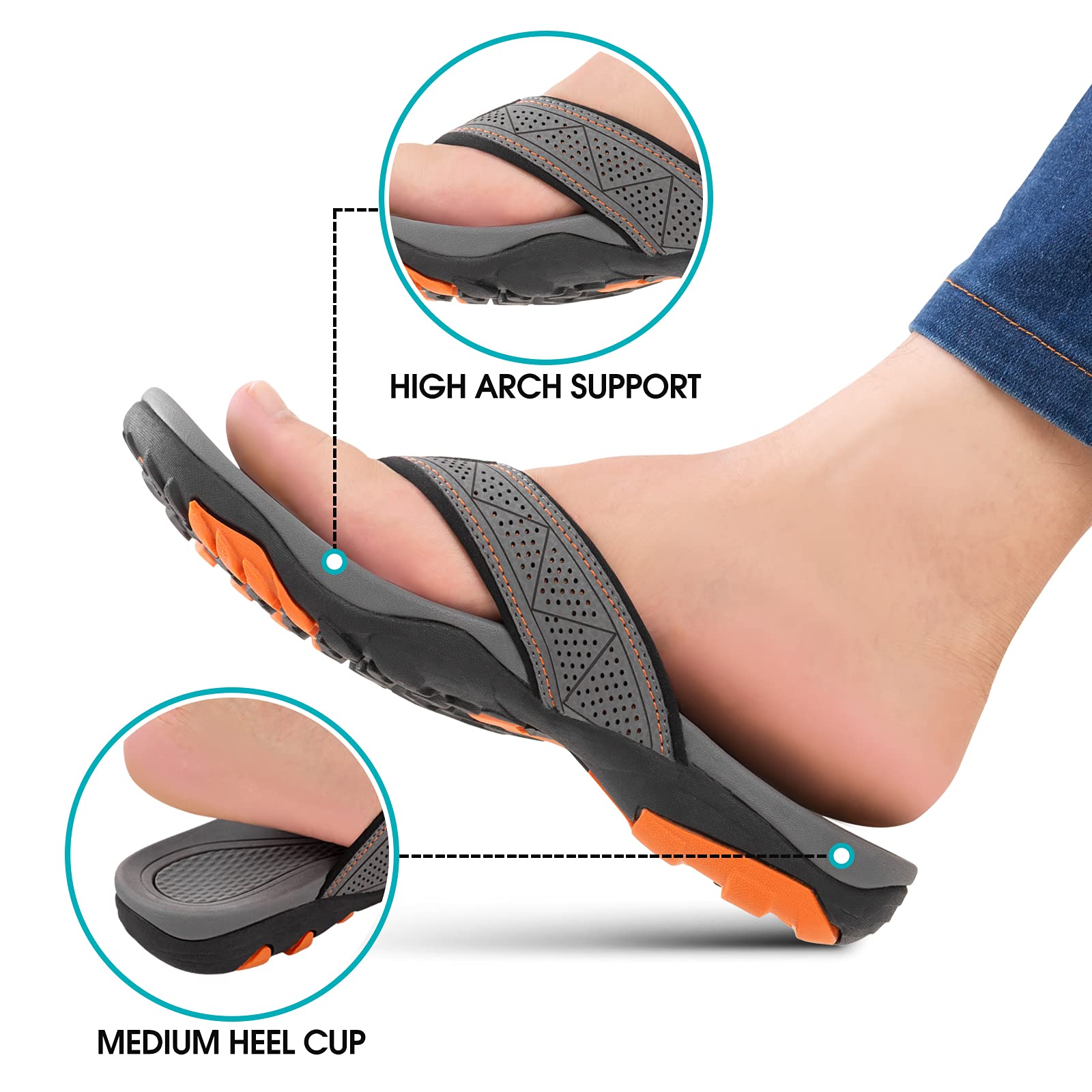 HAOLIRA Chanclas de Hombre para la Playa Piscina Sandalias Soporte Arco Verano Antideslizante Interior Exterior Zapatos