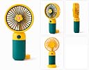 Mini USB Rechargeable Fan with Stand, GREEN AND YELLOW gallery image