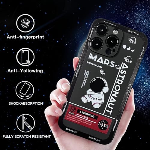 Miniatura 2 de Funda para iPhone 12, diseño de astronauta de dibujos animados, compatible con iPhone 12, diseño genial de Space Mars, color negro
