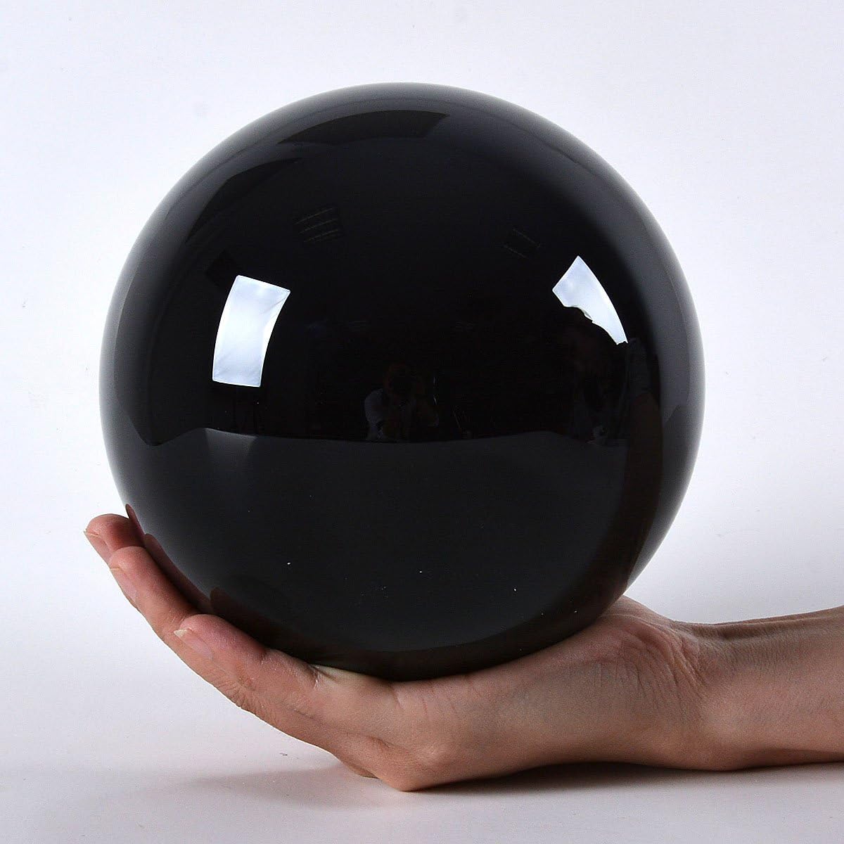 LONGWIN 150mm(5.9 inch) Big Divination Black Crystal Ball for Witchcraft Fengshui Sphere Home Decorations Meditation Ornaments
