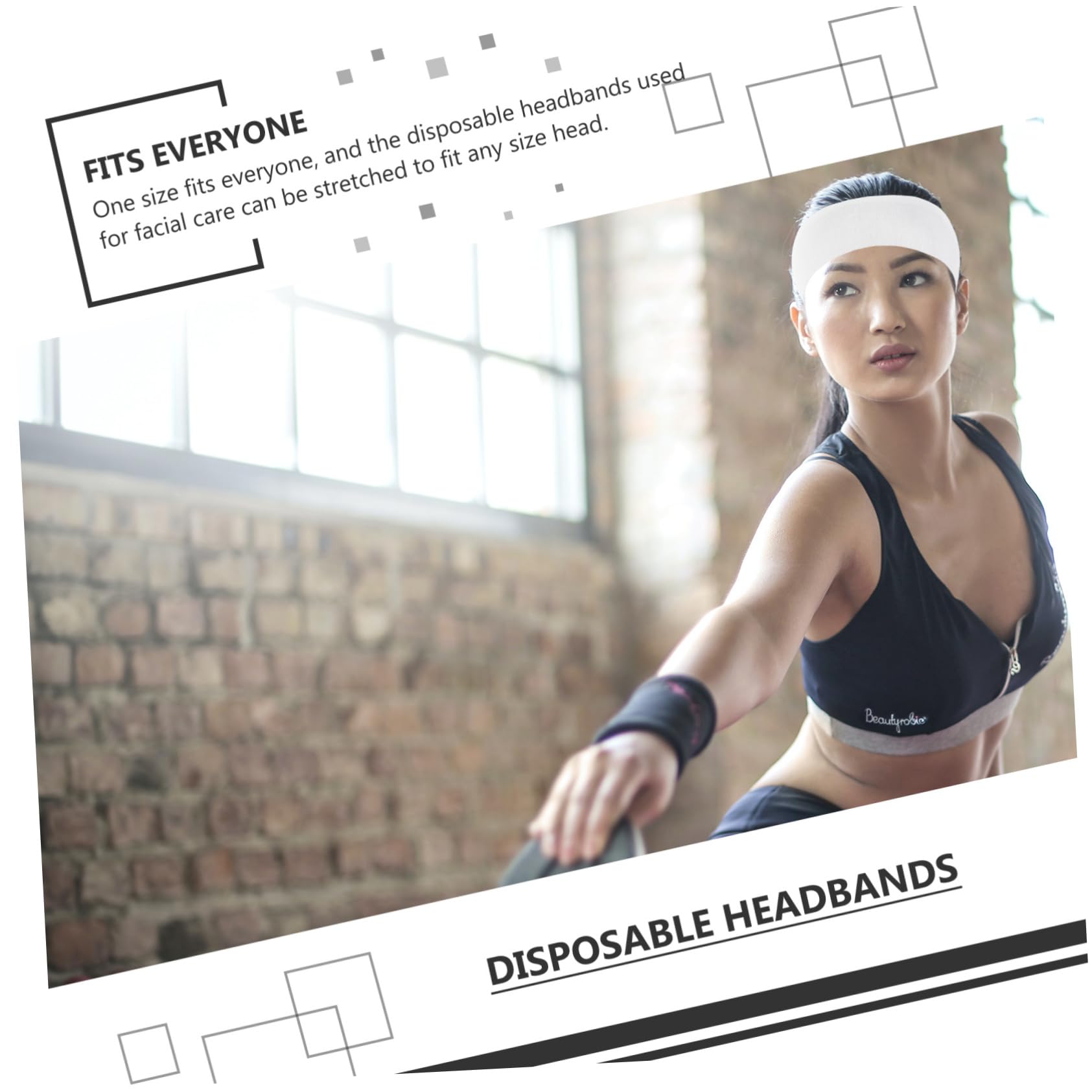 Diadema Desechable Elástica de Tela No Tejida Color Claro 100 Piezas | Tratamientos Faciales y Rutina de Cuidado, Ajuste Stretchable, Uso Único