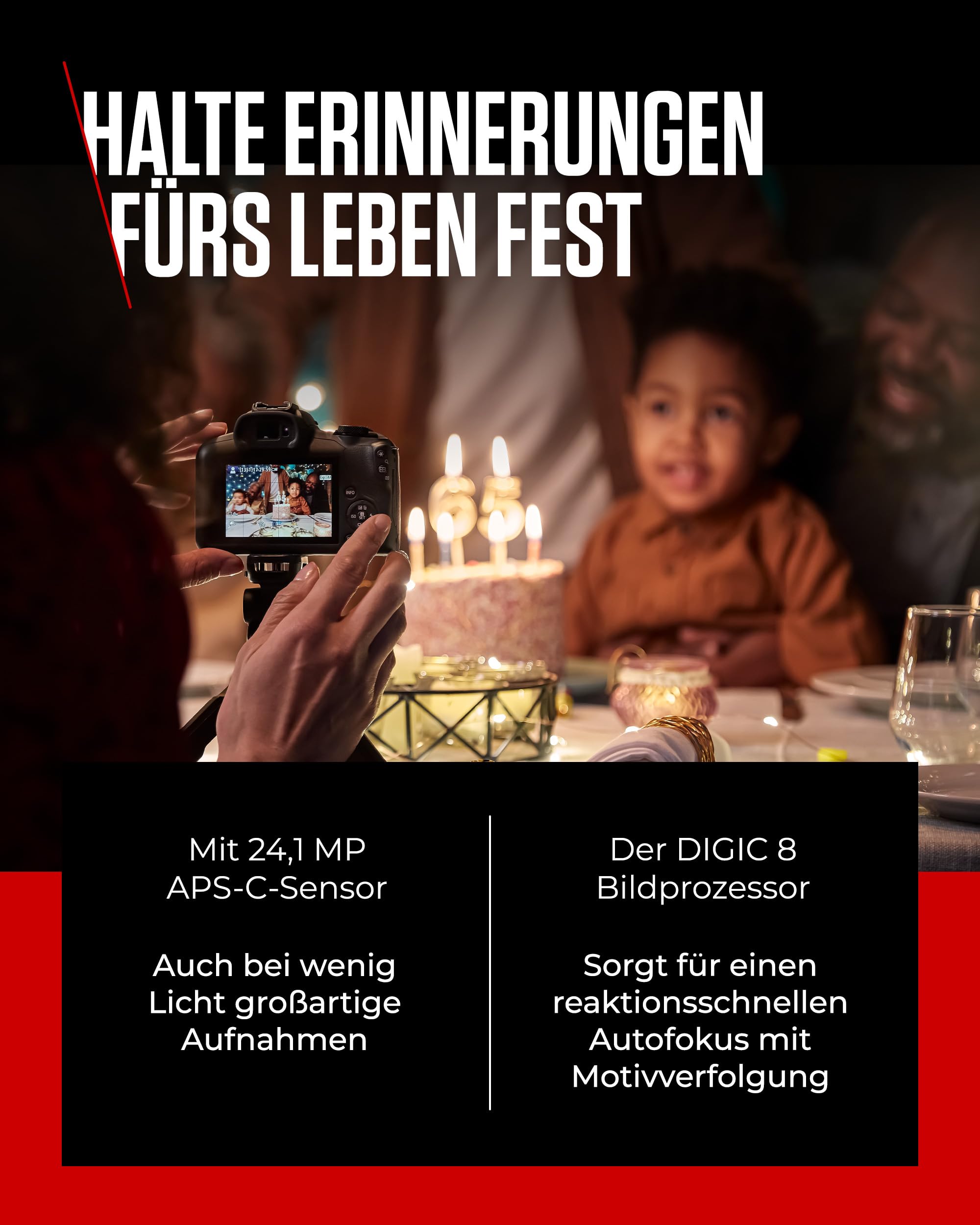 Canon EOS R100 mit RF-S 18–45mm – 24,1 MP APS-C Systemkamera – Dual Pixel AF, 4K-Video, 6,5 B/s, Augen- & Gesichtserkennung, WLAN & Bluetooth - Perfekt, um kostbare Erinnerungen festzuhalten