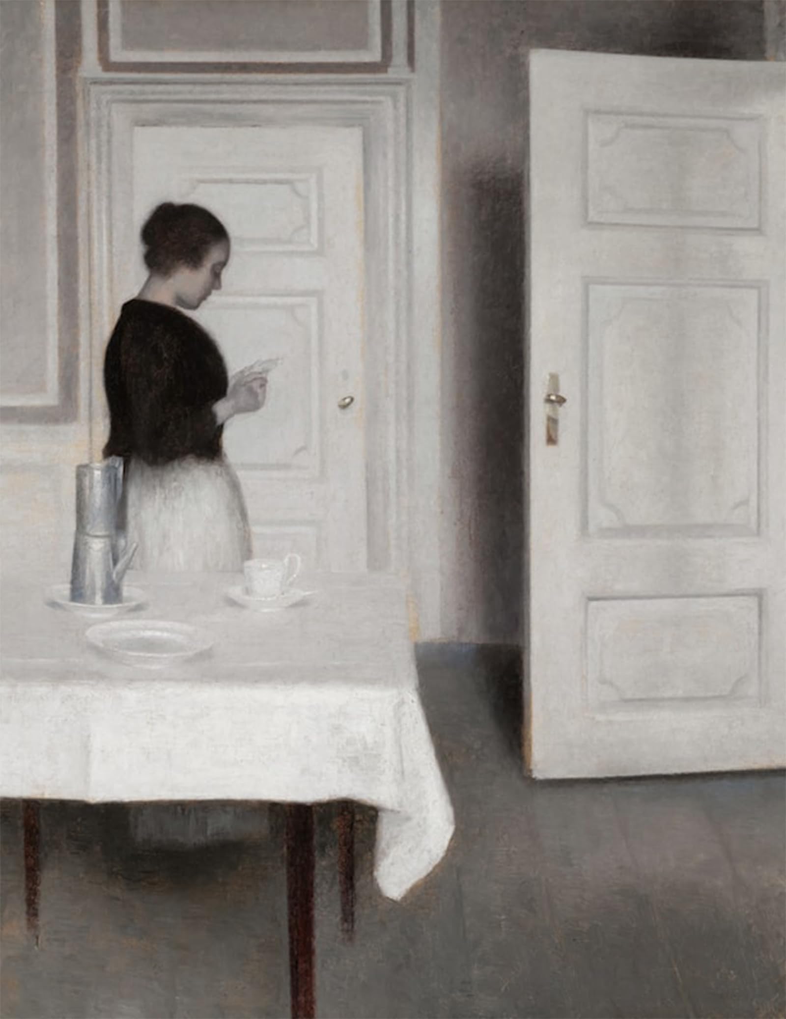 POSTERIIk Vintage Art Print Images Pictures Print Et Brev by Vilhelm Hammershoi Modern Colour Posters for Office Home Decor 60x90cm