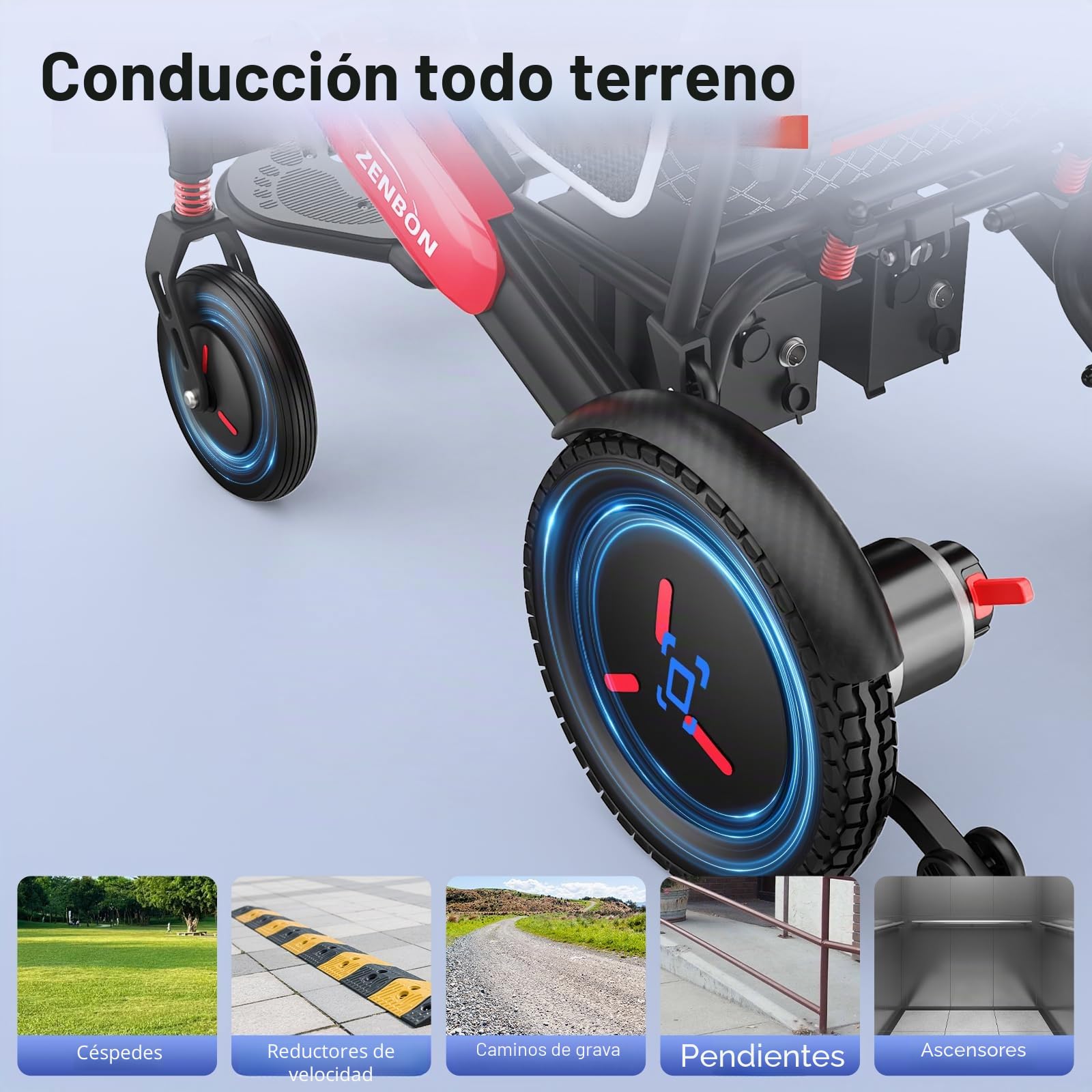 Sillas de Ruedas Eléctricas Plegable Automático: 48KM Silla de Ruedas Eléctrica Ligera - 700 W Sillas de Ruedas Eléctricas con Batería Dual de 2 * 12AH