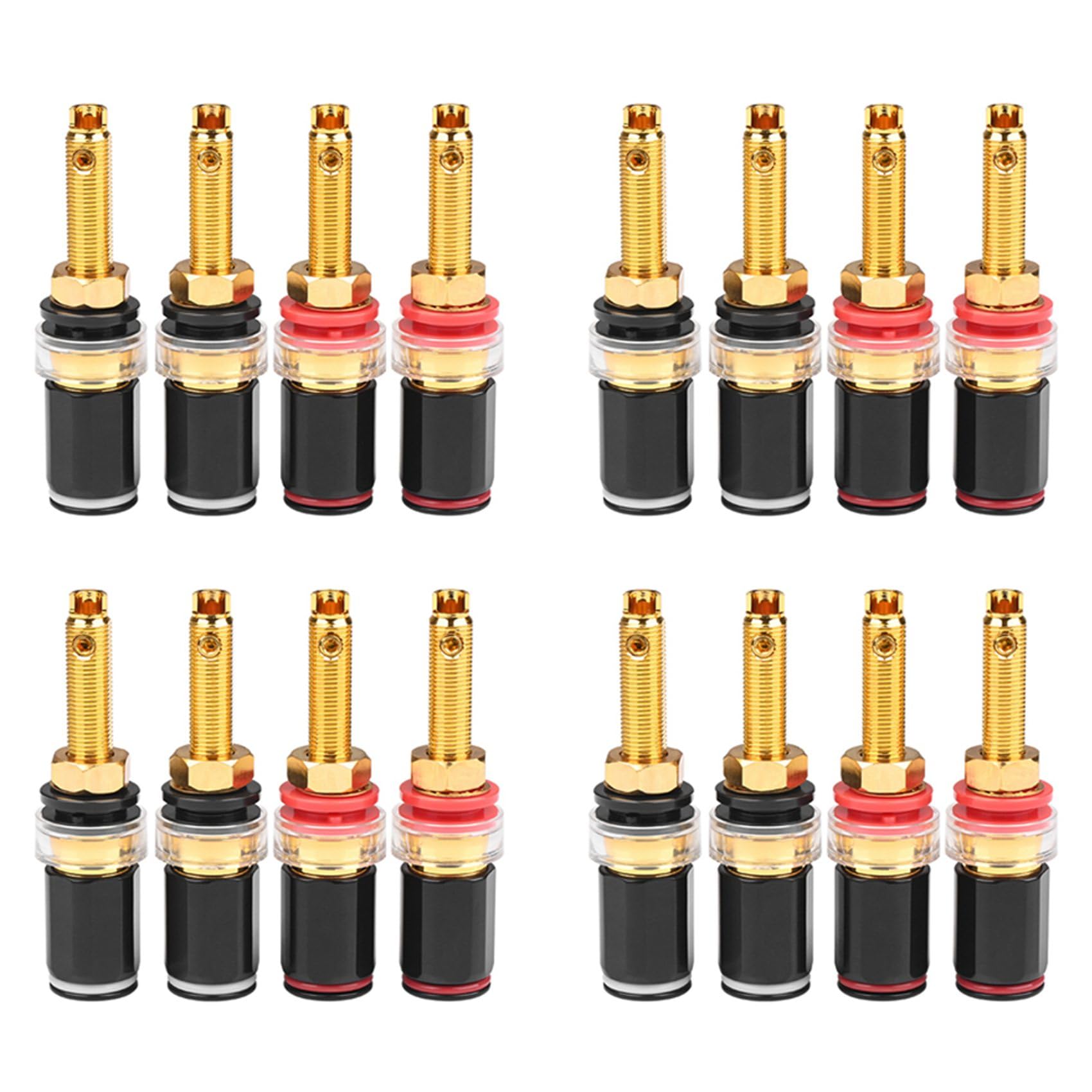 Jnchdghwa Women's Photo Color 16Pcs Hifi Speaker Terminal Binding Post Pure Copper Gold Plated Amplifier Connector For Banana Jack Plug