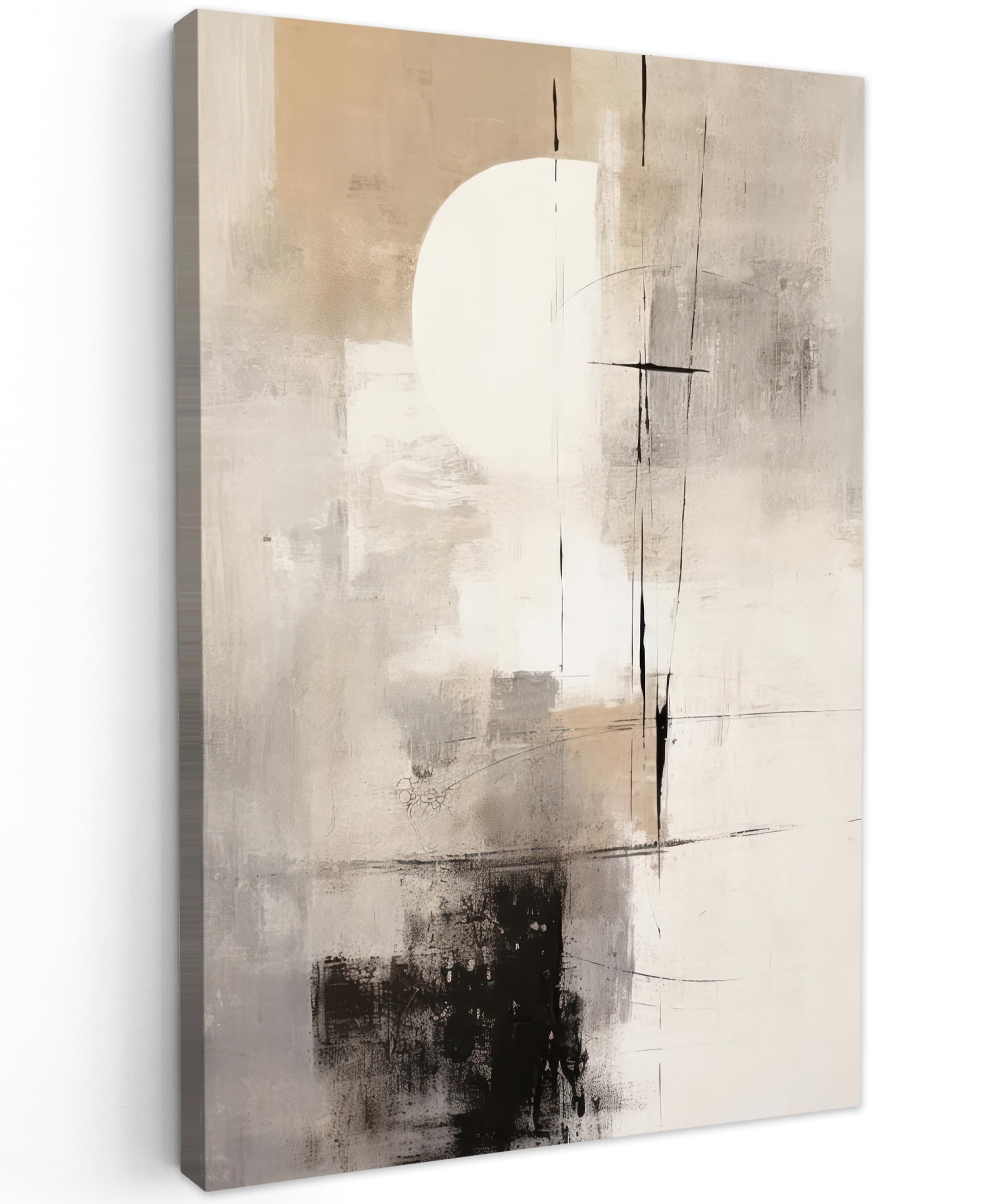 MuchoWow© Canvas Wall Art 24"x35" / 60x90 cm Decor Hanging Pictures for Living Room Canvus Artwork Deco Walls Abstract - Art - Gray