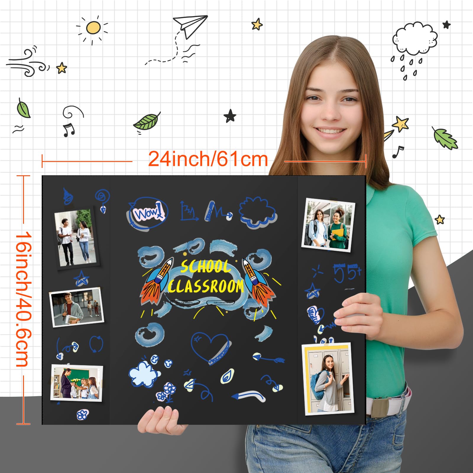 IKAYAS Dreifach gefaltete Postertafel, 61 x 40,6 cm, doppelseitige Postertafeln, Wissenschaftsmesse, Posterwand, Schaumstoffplatte für Montage, Drucke, Kunst, Ausstellungen, Projekte,