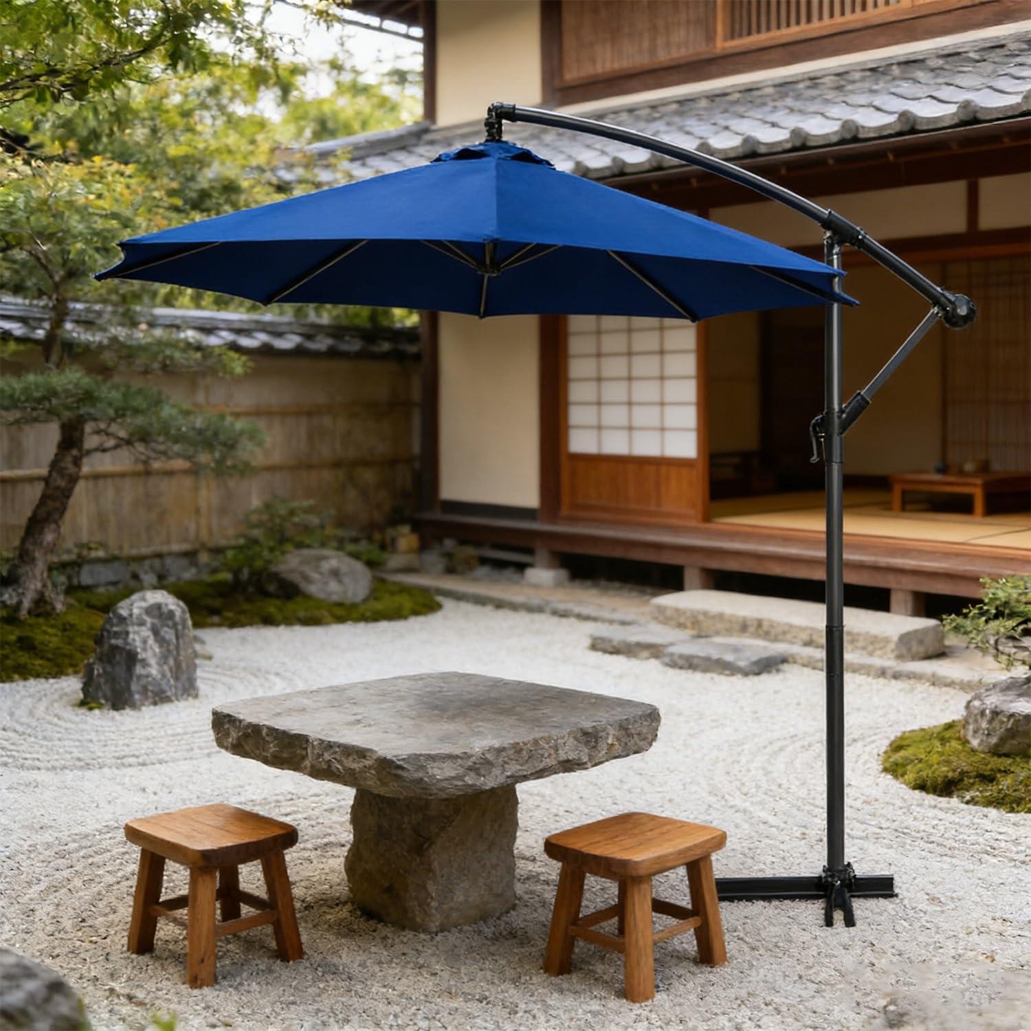 Auvent De Remplacement pour Parasol 3.5m/3.0m/2.8m/2.7m/2.5m/2.3m/2m 6/8 Baleines, Toile De Parasol Déporté Remplacement Toile De Parasols Déporté Housse de Rechange