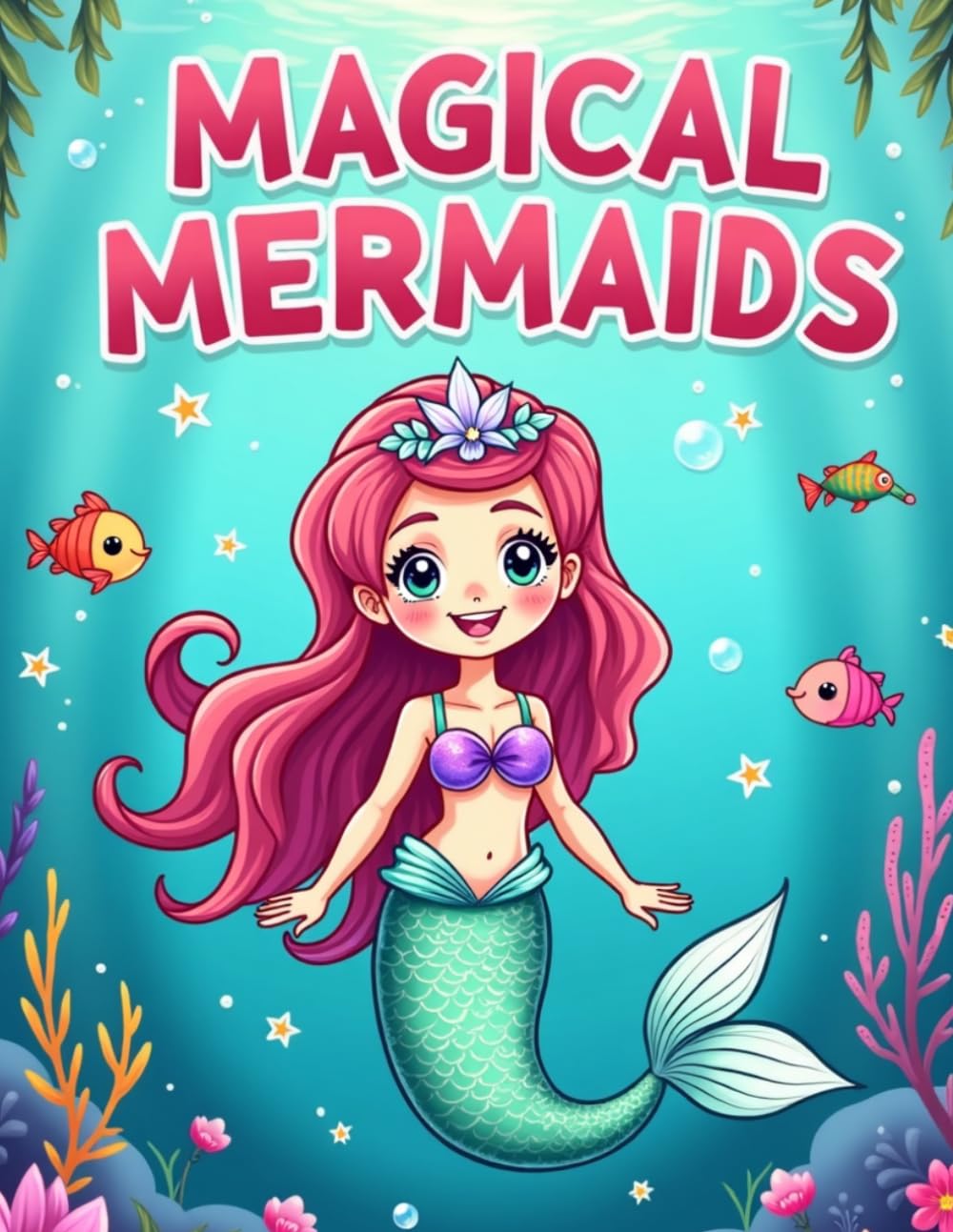 Magical Mermaids: Coloring Book