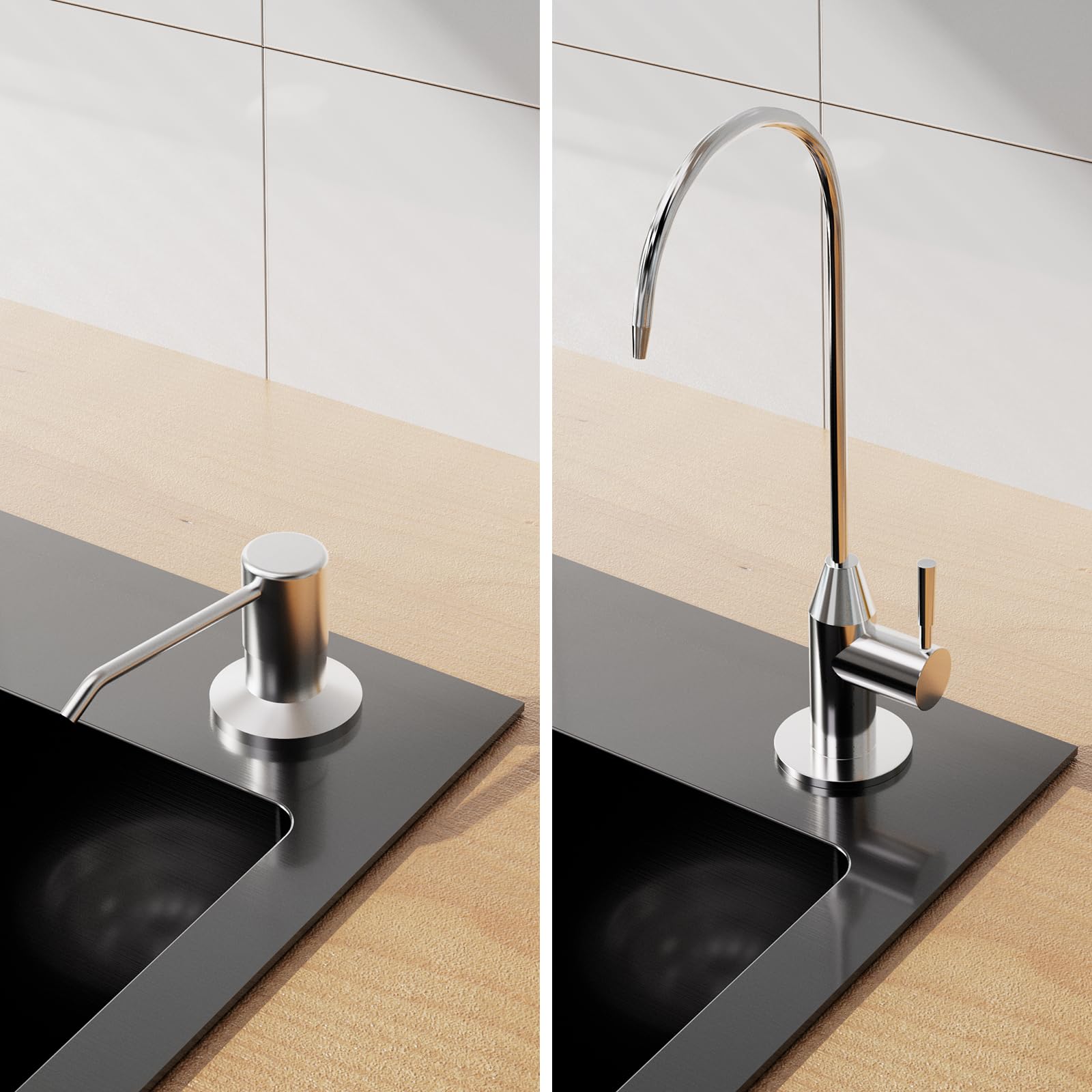 CECIPA Évier Cuisine 2 Bacs Inox 78 * 43 cm, Évier Inox Montage à Encastrer avec Distributeur de Savon, en Siphon et Trop-Plein, pour Caissons de 80 cm de Large Min