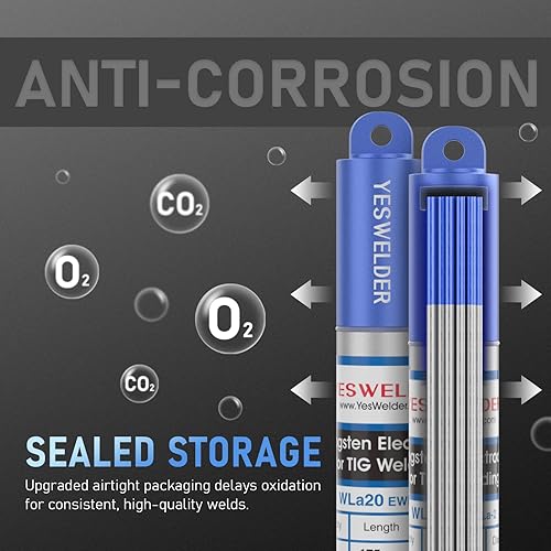 Miniatura 121 de YESWELDER - Electrodo de tungsteno para soldadura TIG, ceriado al 2%, de 1/16 x 7 pulgadas (gris, WC20/EWCe-2), paquete de 10
