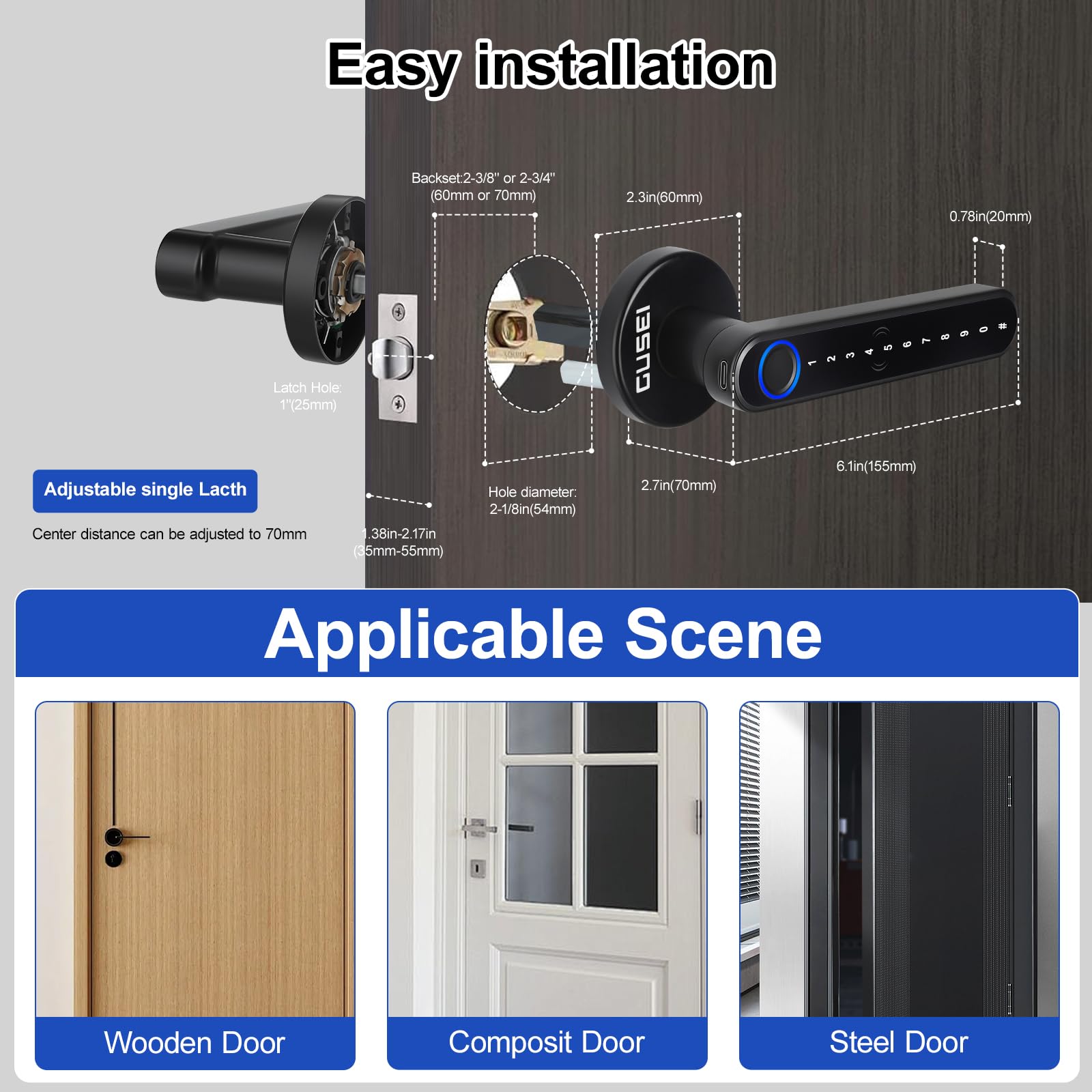 Smart Fingerprint Door Lock - Keyless Entry -6