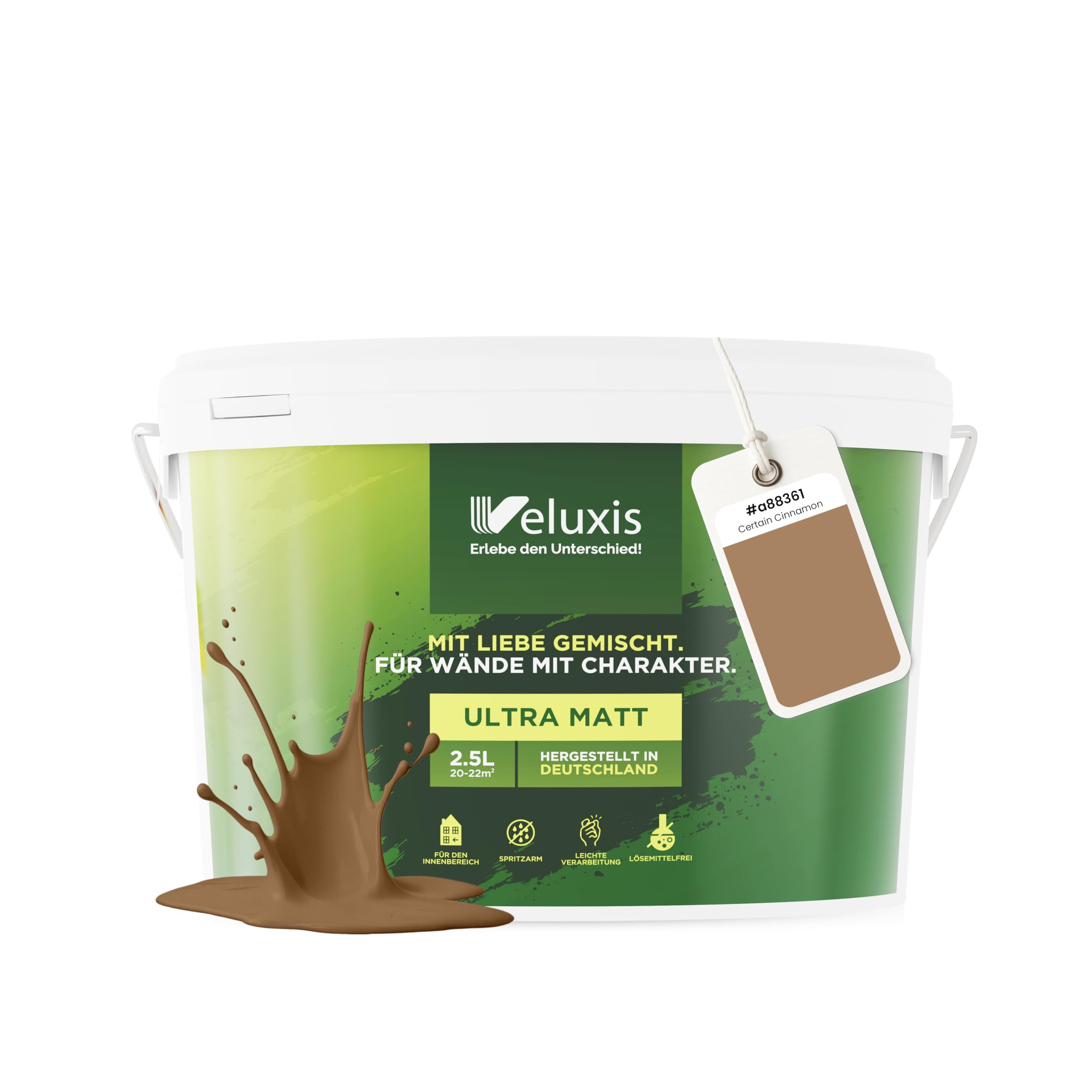 Veluxis Wandfarbe Braun Innenraum 2,5 Liter – Certain Cinnamon