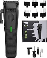 Vista 10 de TPOB Play Barber - Cortapelos para hombre de 7500 RPM con empuñaduras de goma (blanco 3 juegos)