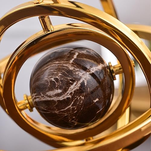 Miniatura 5 de Rotating Globe For Desk  Iron 34.5x23cm  Modern Abstract Art Metal Globe Sculpture  Decorative World Map Ornament For Living Room, Study, Office,