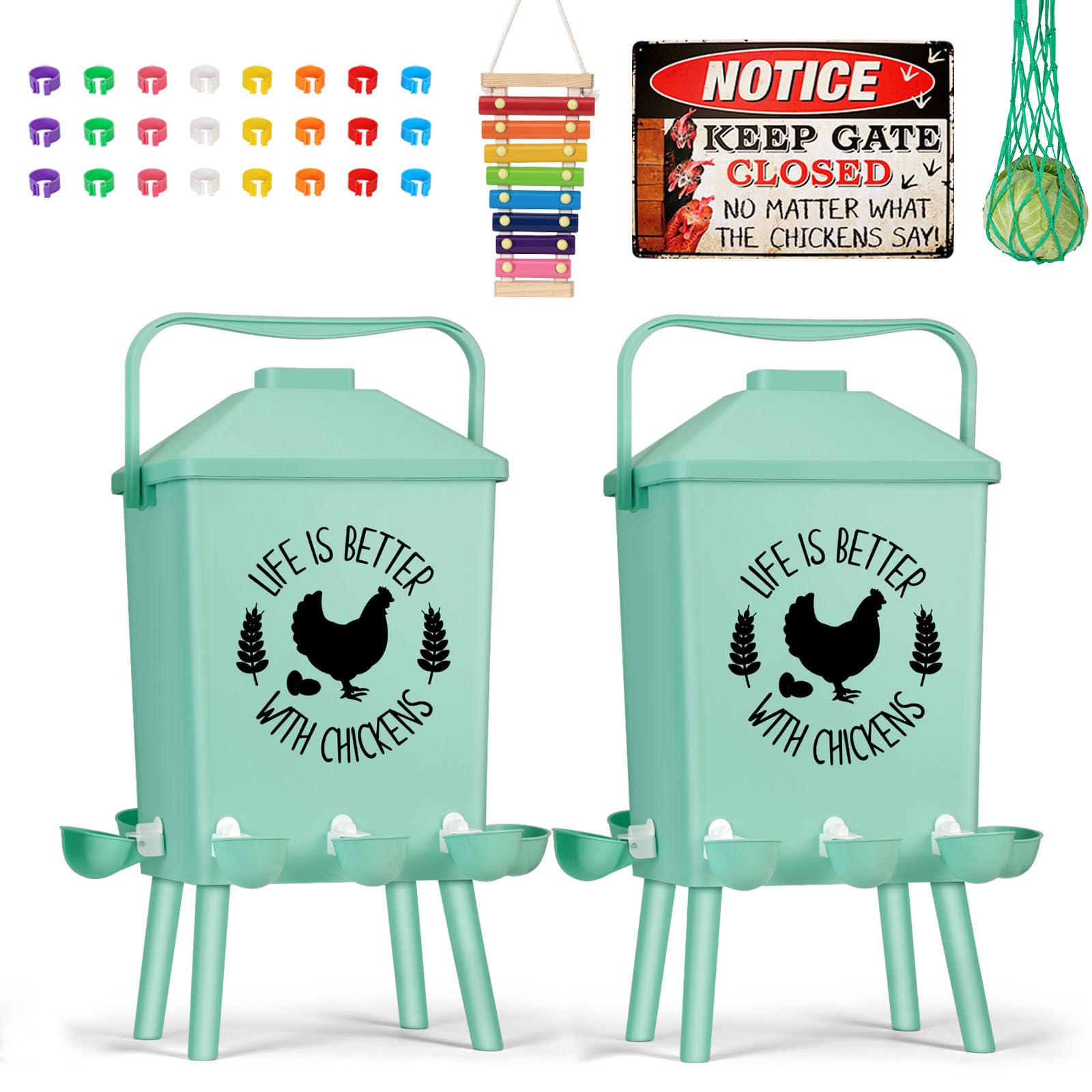 ‎Tgeyd 2-Pack Automatic Chicken Waterer, Large Chicken Waterer with Legs