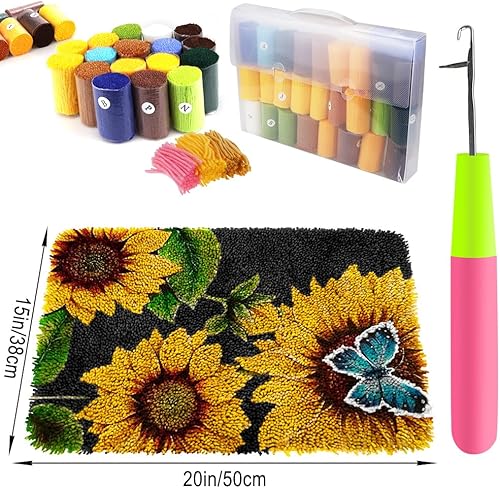 Miniatura 2 de MGahyi Kits de alfombras con gancho para adultos, alfombras de hilo de ganchillo para manualidades, kit de manualidades con diseño de patrón Perro