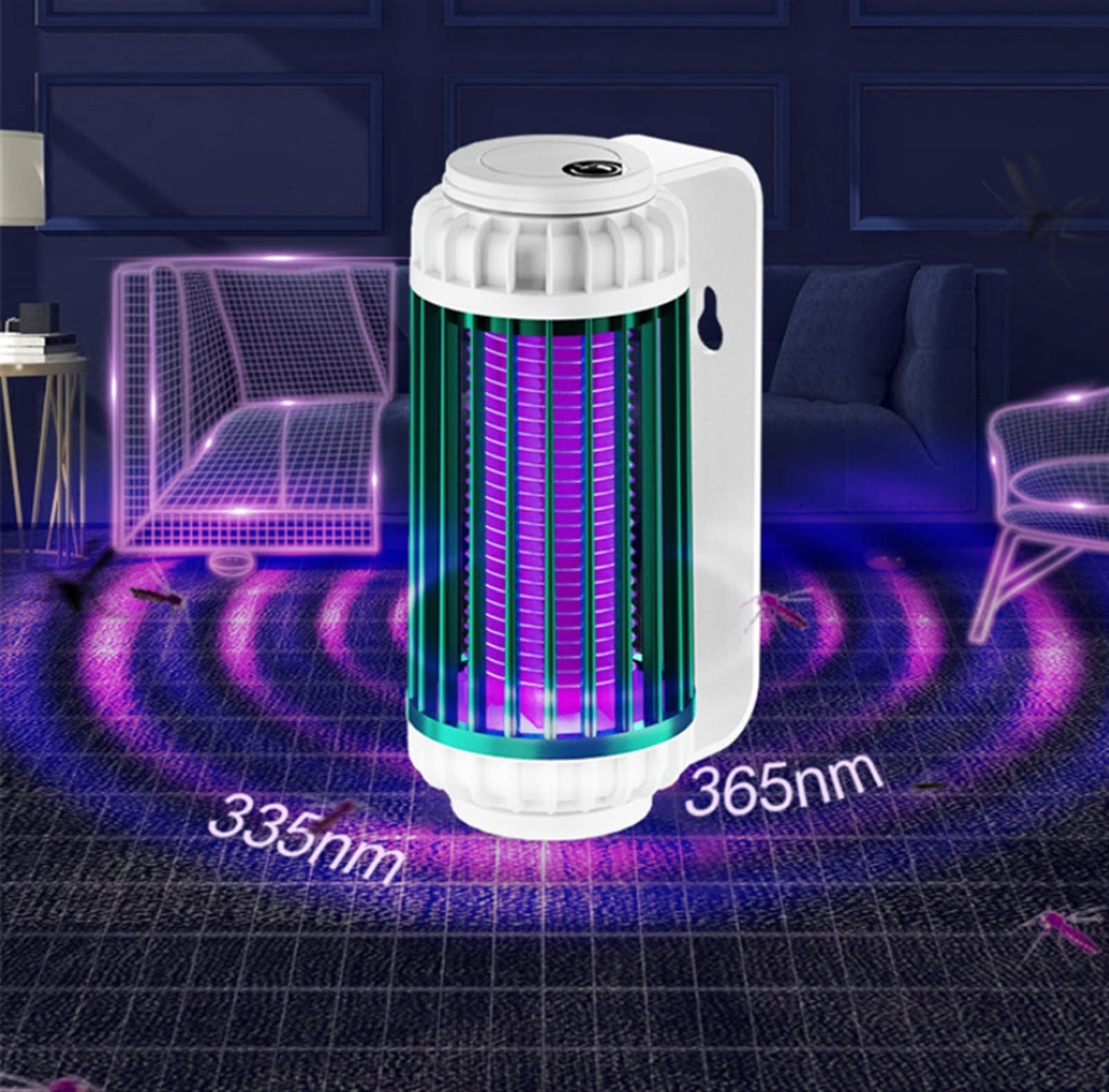 Lampada Anti Zanzara Mosquito a Parete Lampada da Muro PhotoCatalyst Mosquito Killers Electric Fly Insect Lamp Trap con USB Charging Camping Mosquito luci Zanzare