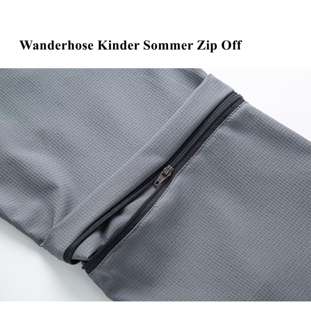Daysskk Pantalones 2 en 1 con cremallera para niños, niñas, verano, senderismo, secado rápido y resistente al agua, 110-160