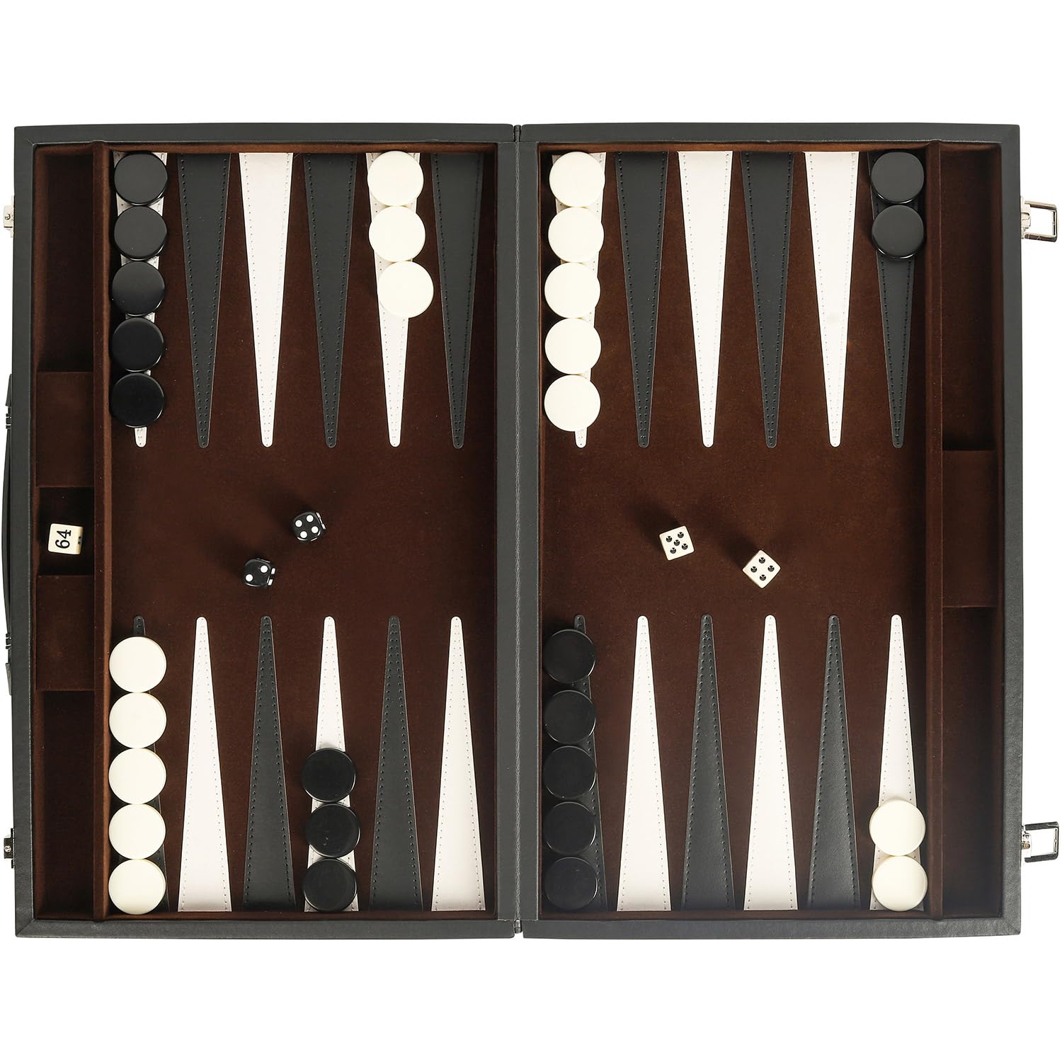 Backgammon intarsiato 46 x 28 cm nero