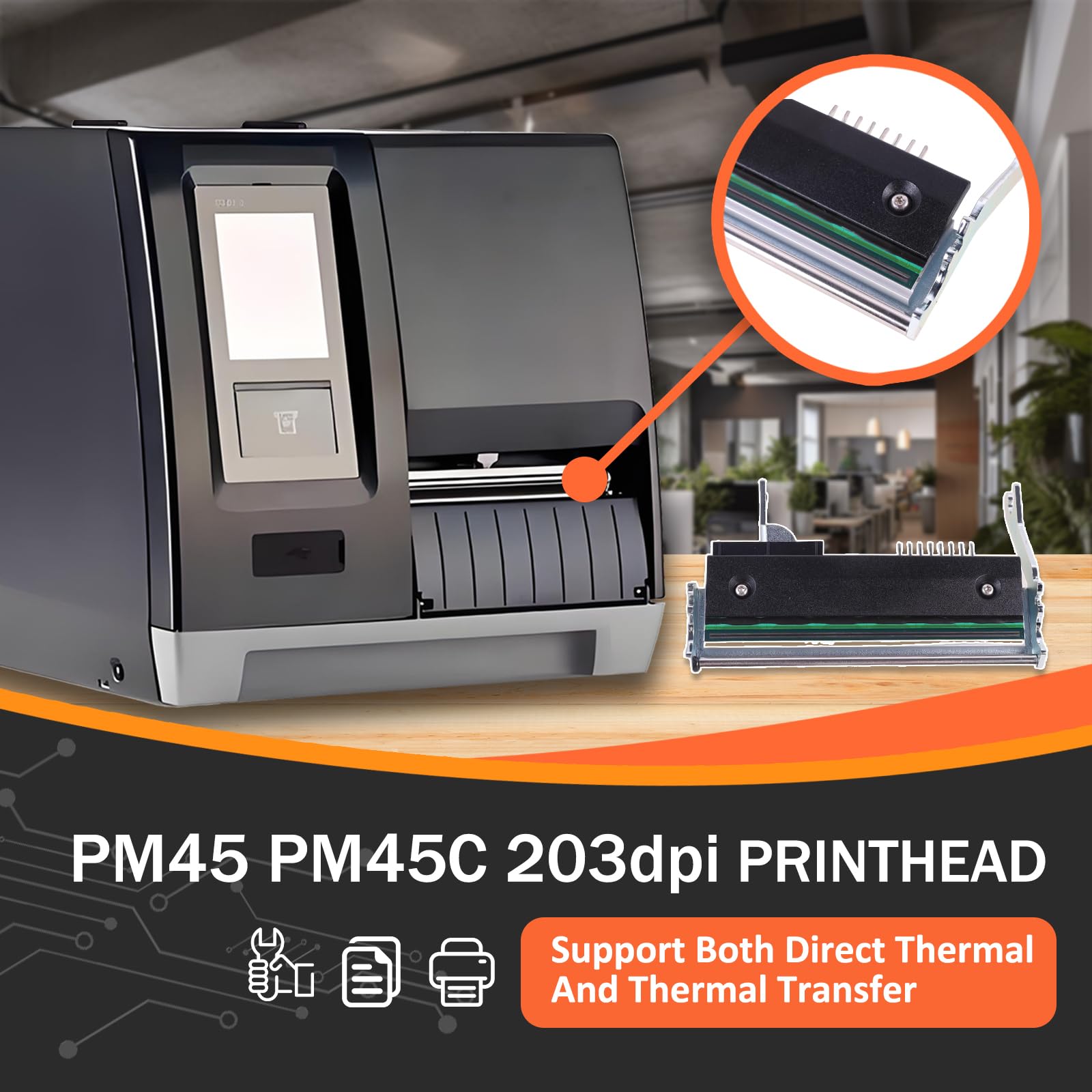Testina di stampa di ricambio per Honeywell 50180236-001 per stampante termica per etichette Intermec PM45 PM45C 203 dpi