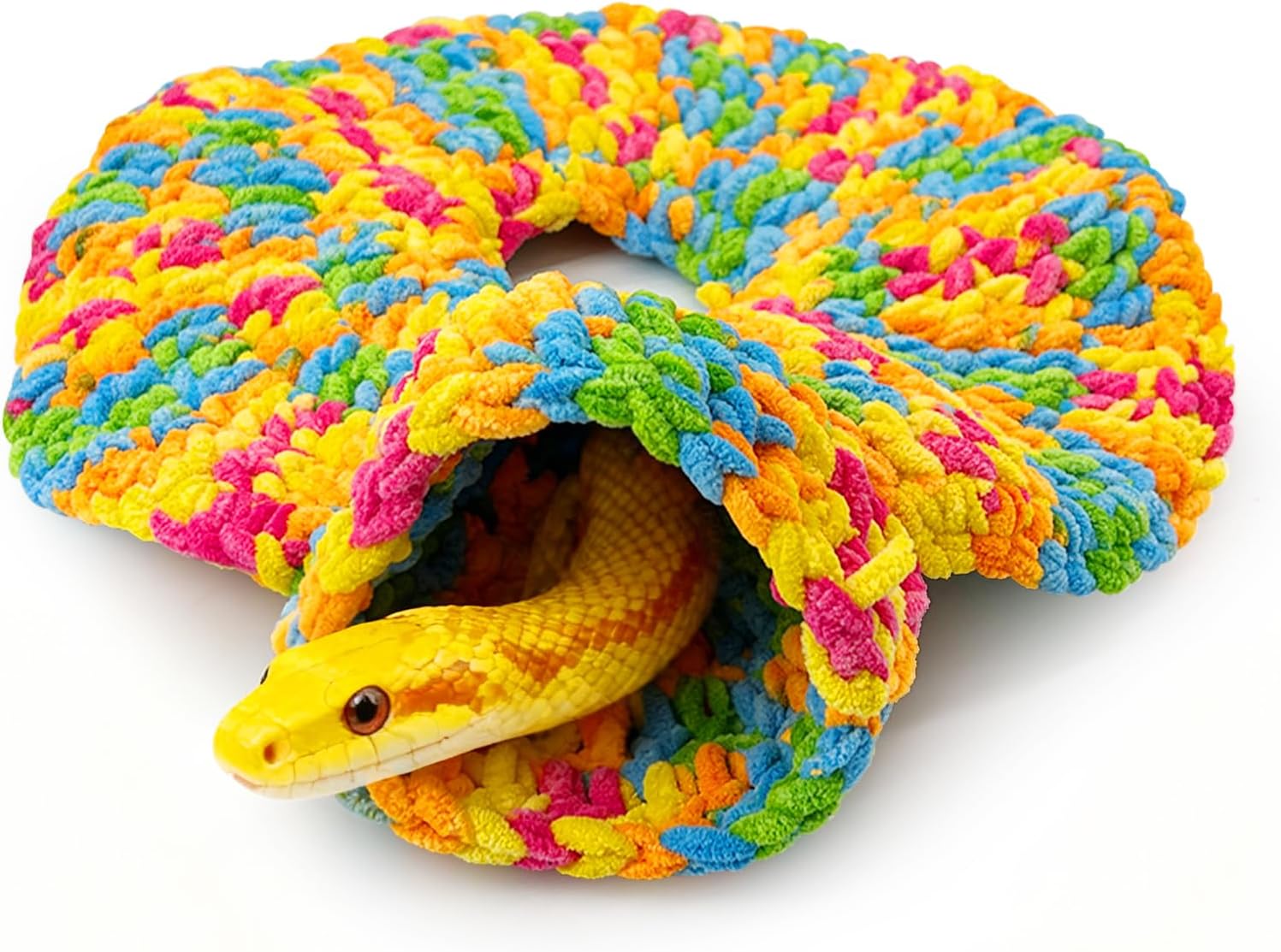 Snake Donut,Snake Hides,Colorful Yarn Snakes Carrier for Ball Pythons Cornsnakes Milk Snakes Hognosesnake,12''
