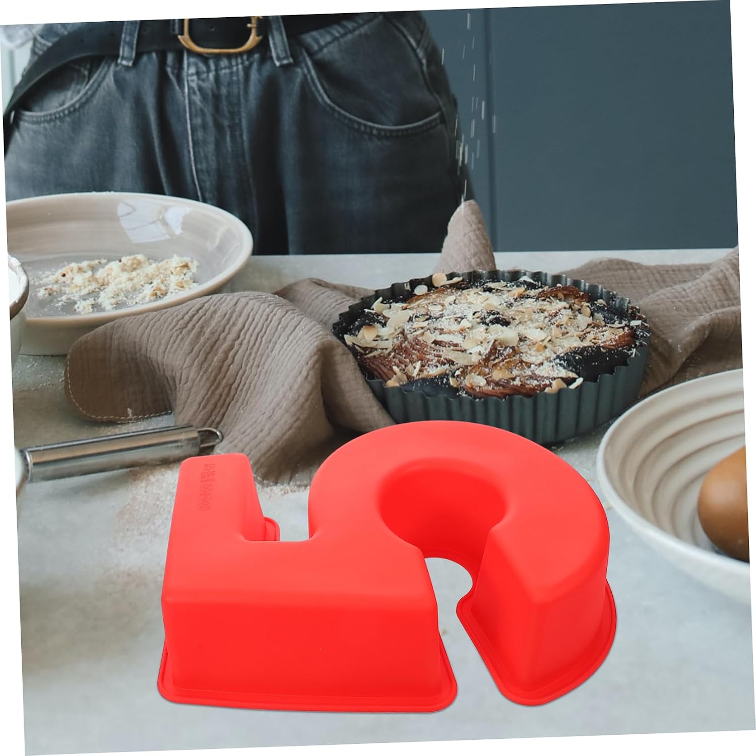 Cabilock Number Cake Baking Mold 5-inch Silicone Cake Mould Pan Home Baking Tool