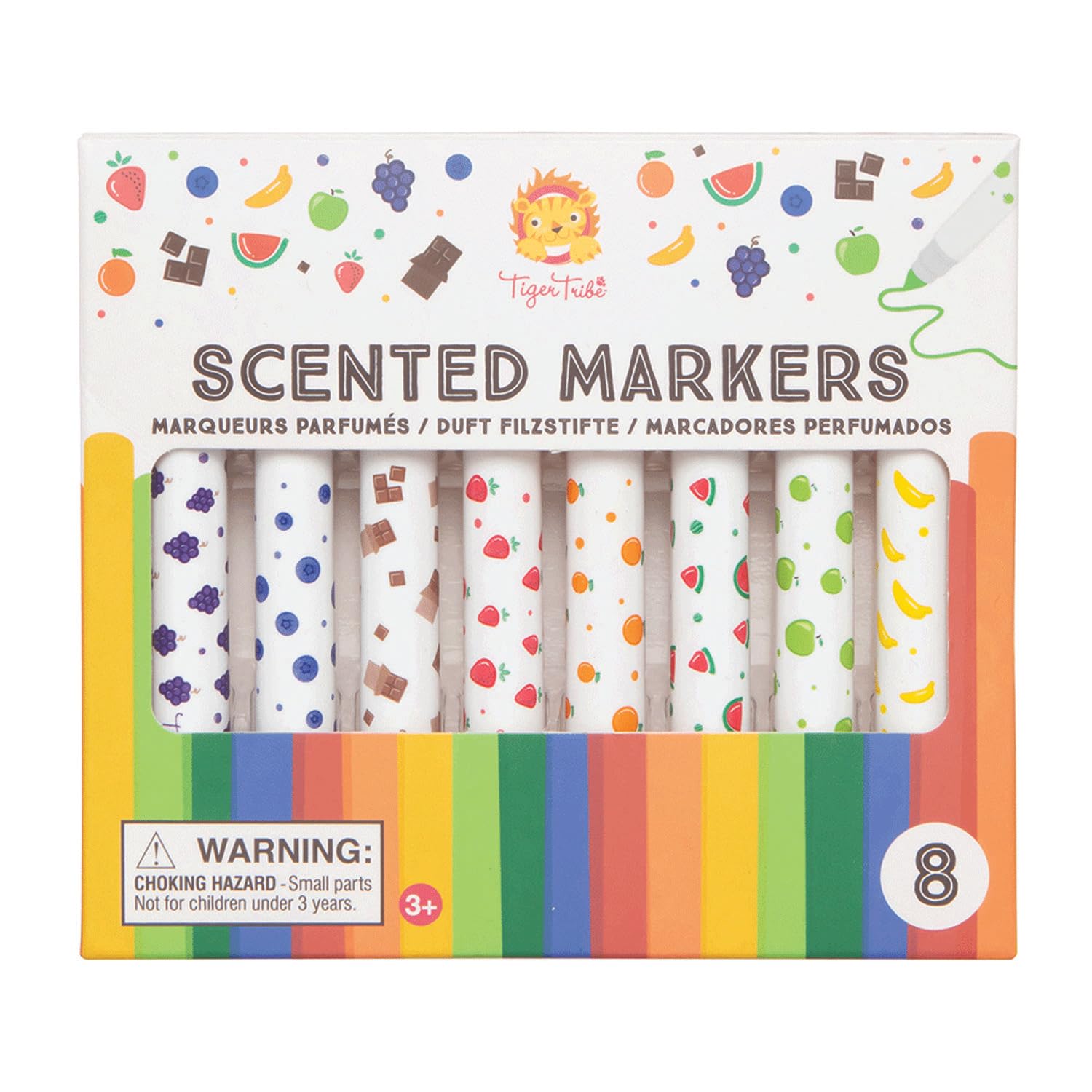 Tiger Tribe Scented Kids Marker Pens - 8 Pens