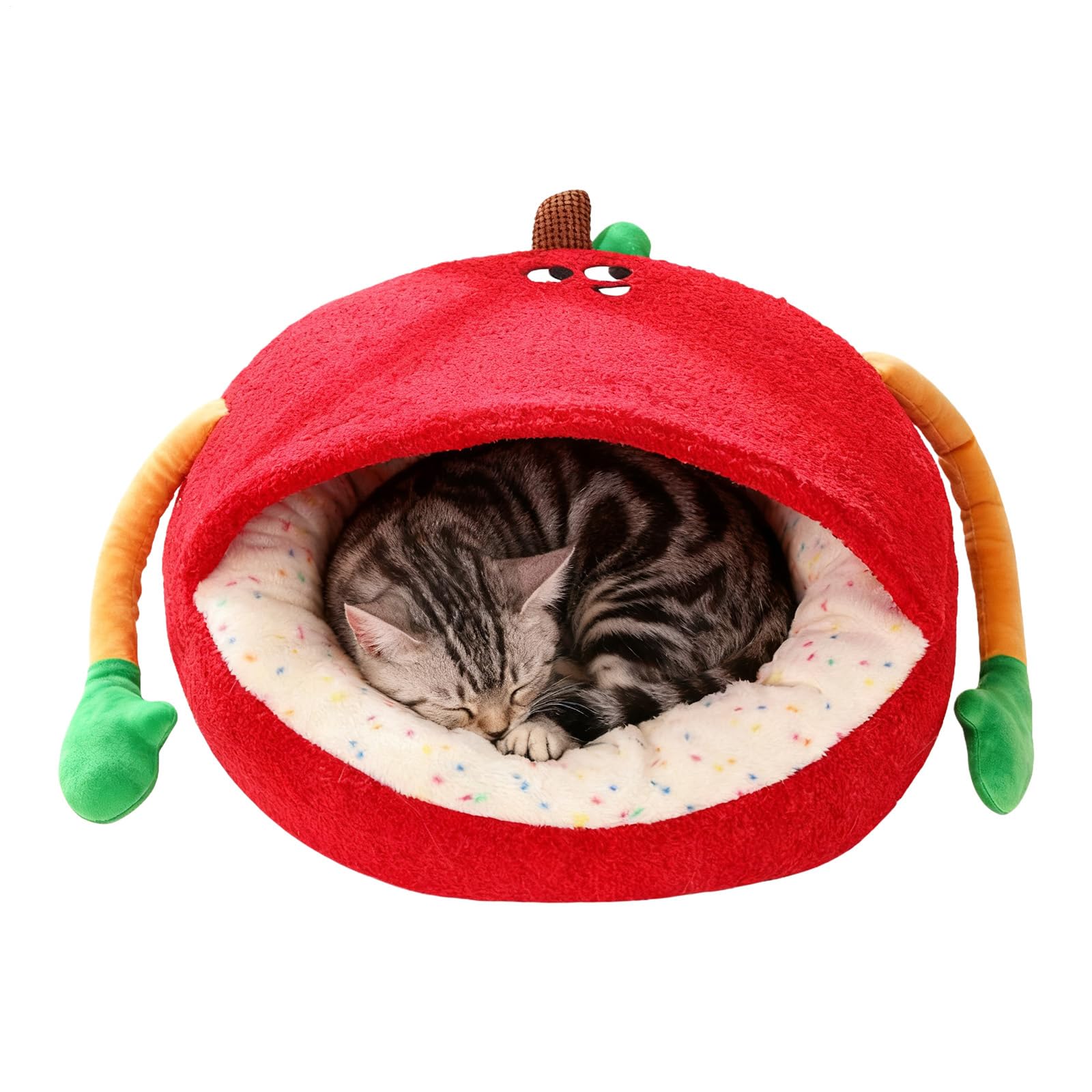Cama para gatitos semicerrada para evitar el suelo frío con base antideslizante
