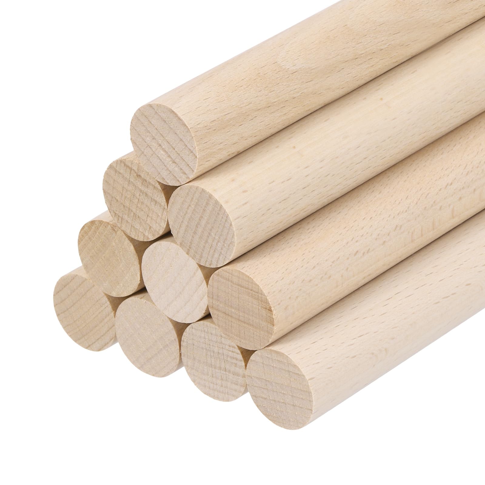 sourcing map Wooden Dowel Rods,22mmx150mm Round Wooden Rod Unfinished Solid Wood Sticks Crafts Wand for Arts Decoration, Craft and DIY Projects Wand,Pack of 10