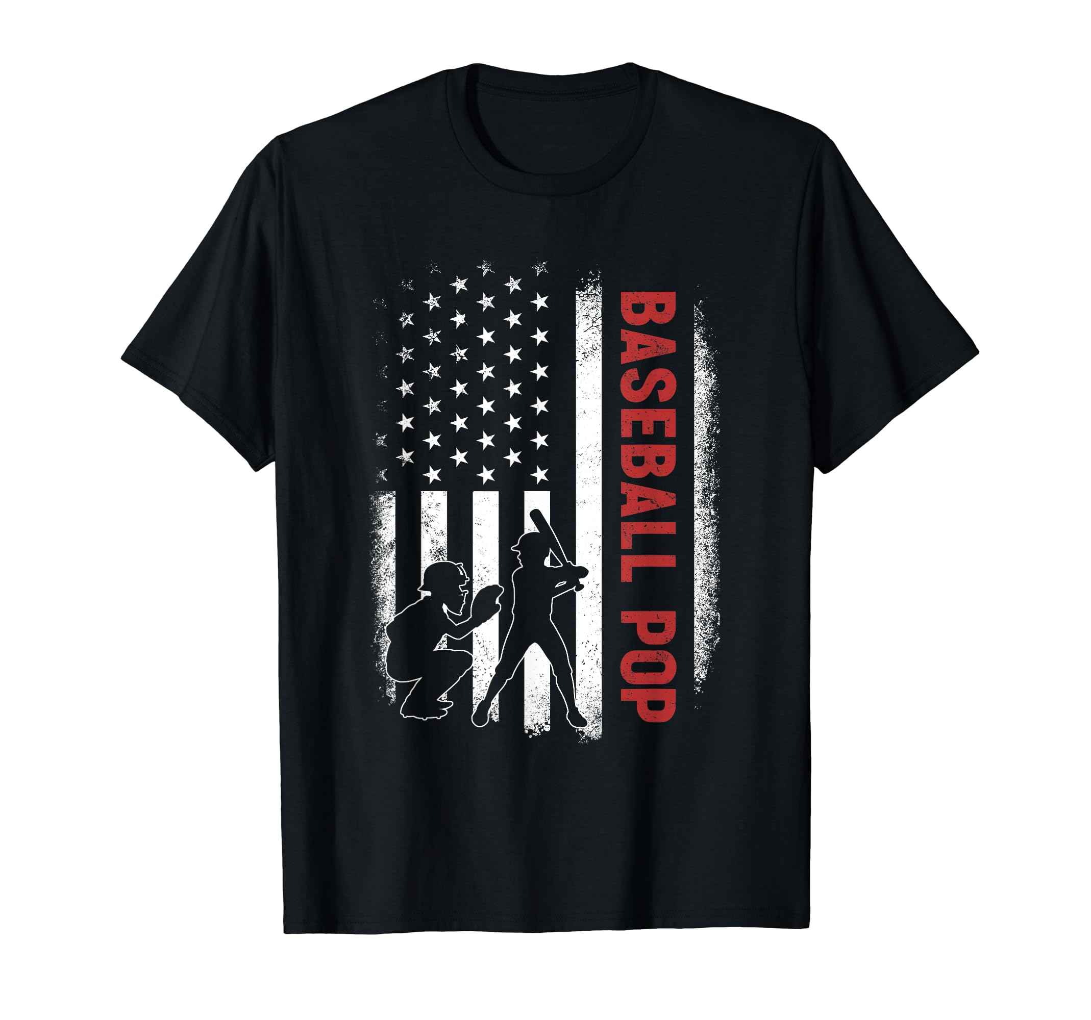 Baseball Pop American US Flag Gifts For Father's Day T-Shirt