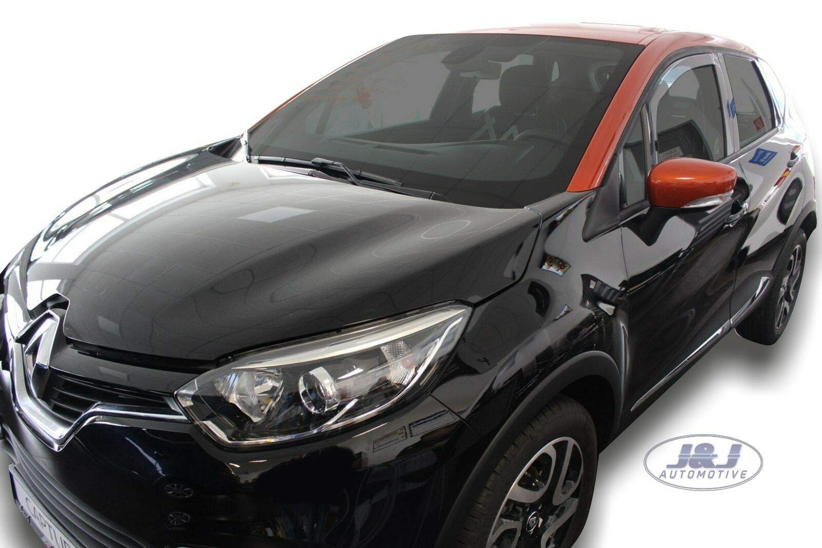 J&J AUTOMOTIVE Deflettori d'Aria per Renault Captur 2013-2019, Set da 2 Pezzi, Nero Fumé Oscurato Heko