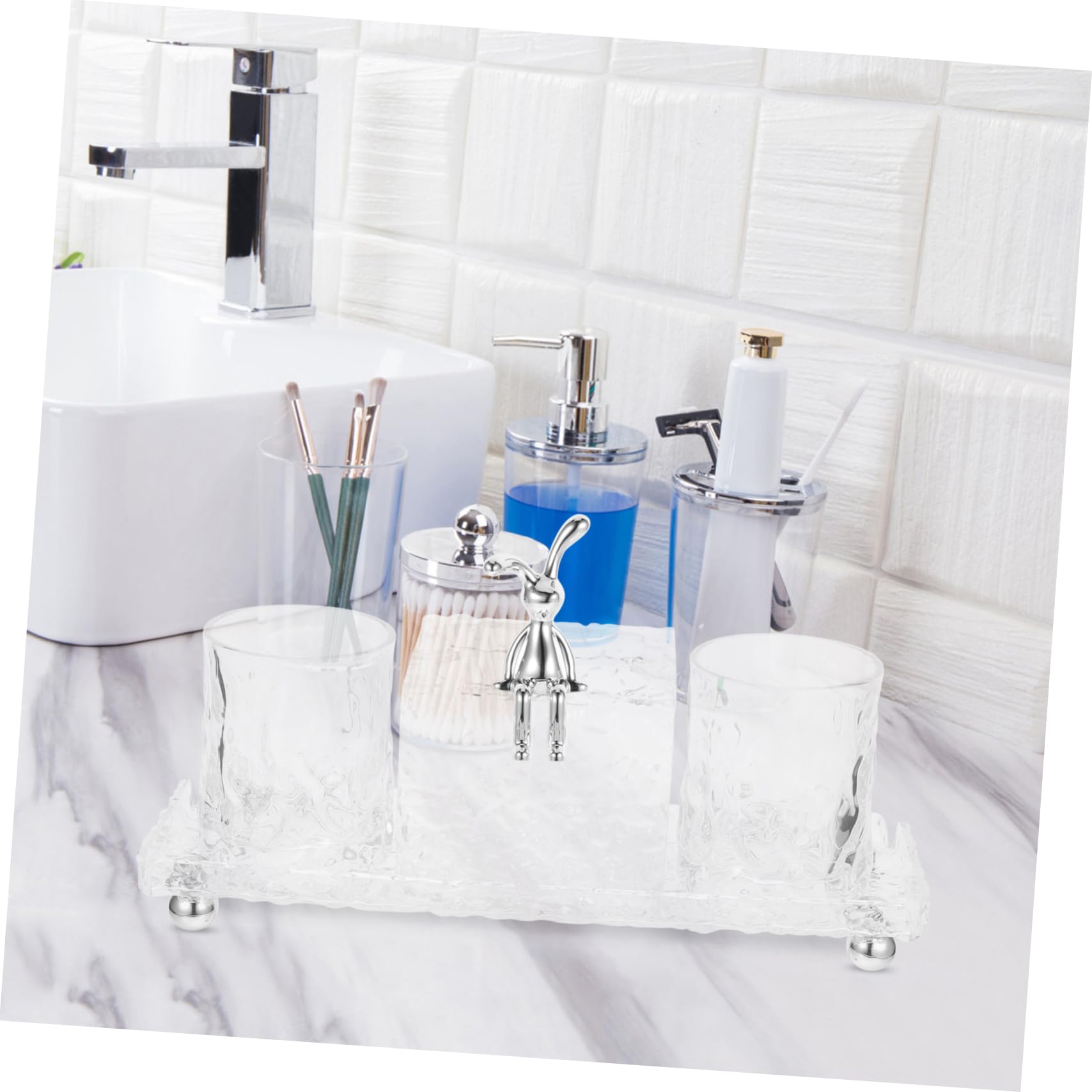 Garneck Portaoggetti Per Articoli Da Toeletta Porta Cosmetici Da Bagno Angolare Set Porta Spazzolini Da Sicuro E Robusto