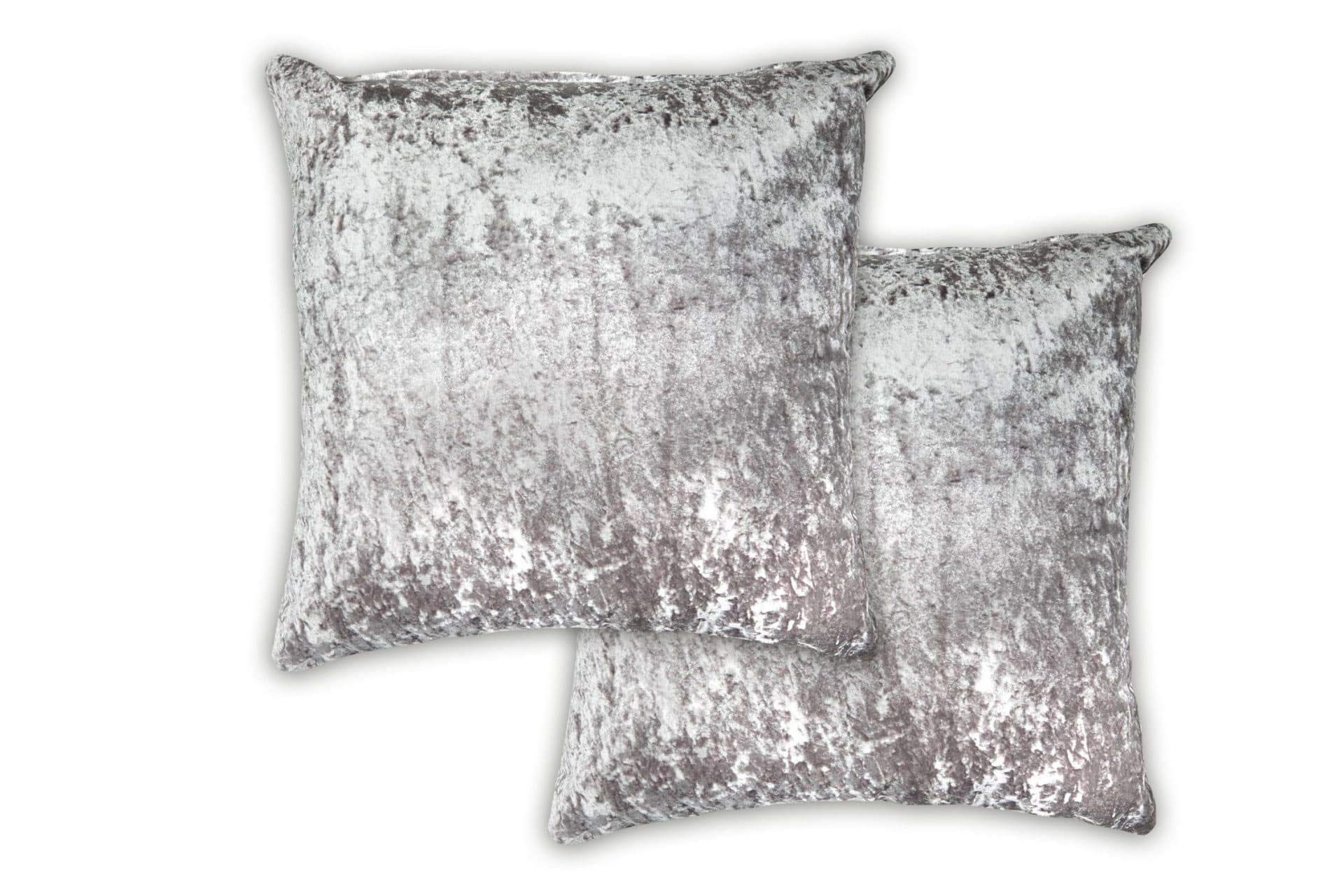 Lex's Linens Silver Set Of 2 Crushed Velvet Cushion Covers (Silver)