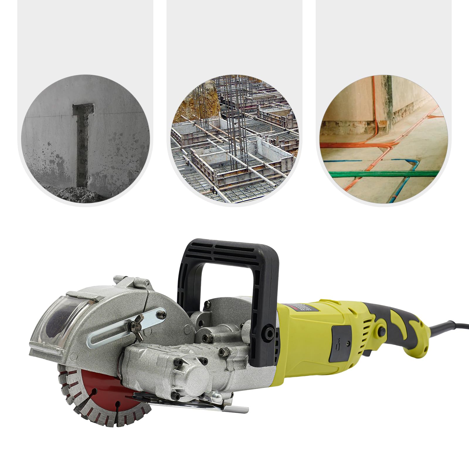 Fresa per scanalature calcestruzzo 4000 W 6500 giri/min 5 lame 37 mm 48x16x4 cm